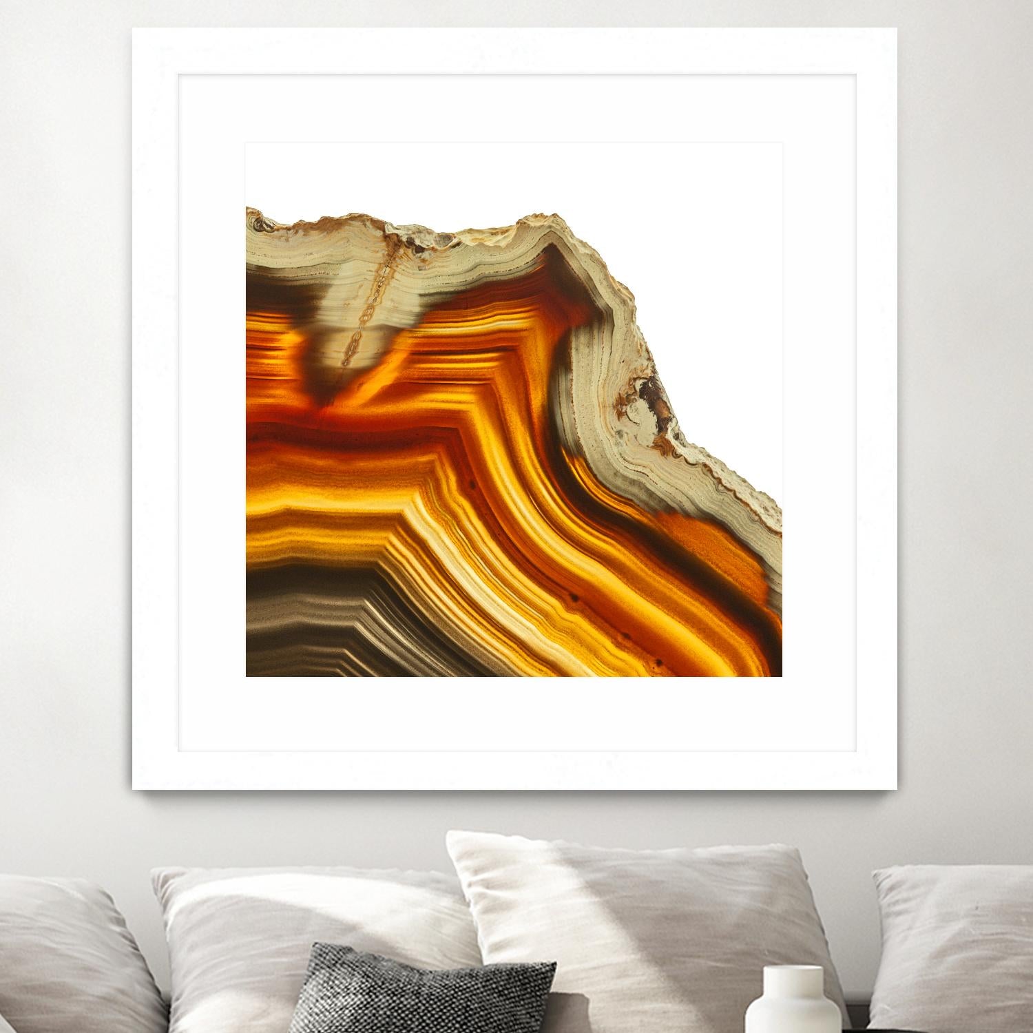 Cadmium Orange Agate A by GI ArtLab on GIANT ART - white abstract