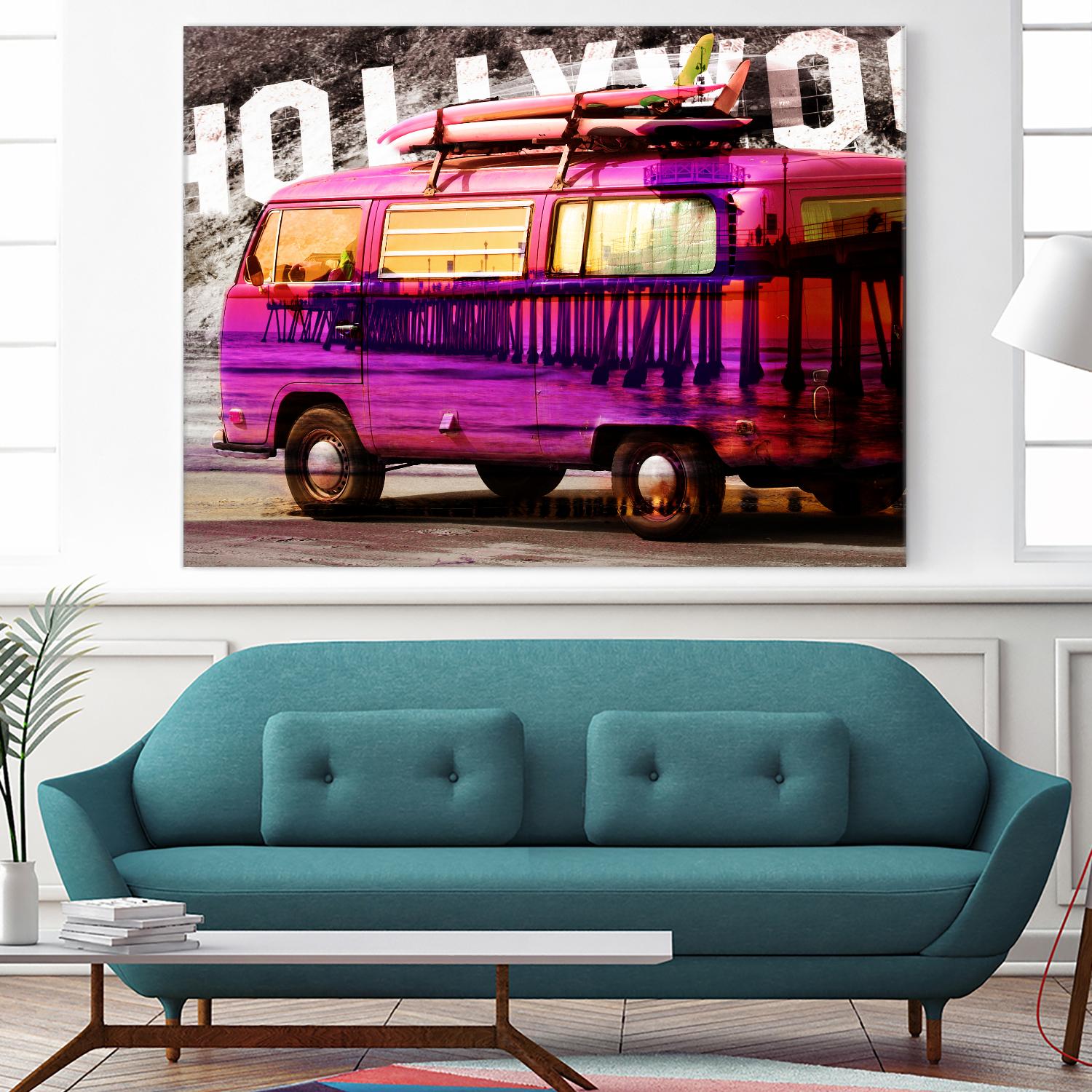 Hollywood Van by GI ArtLab on GIANT ART - yellow city scene