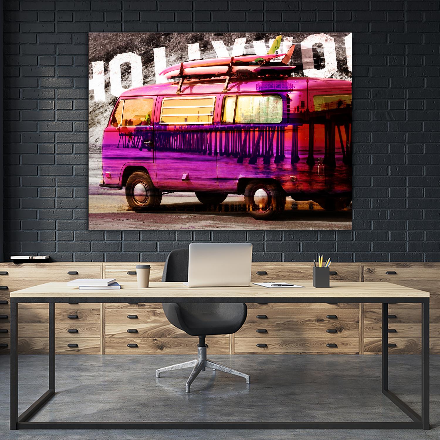 Hollywood Van by GI ArtLab on GIANT ART - yellow city scene