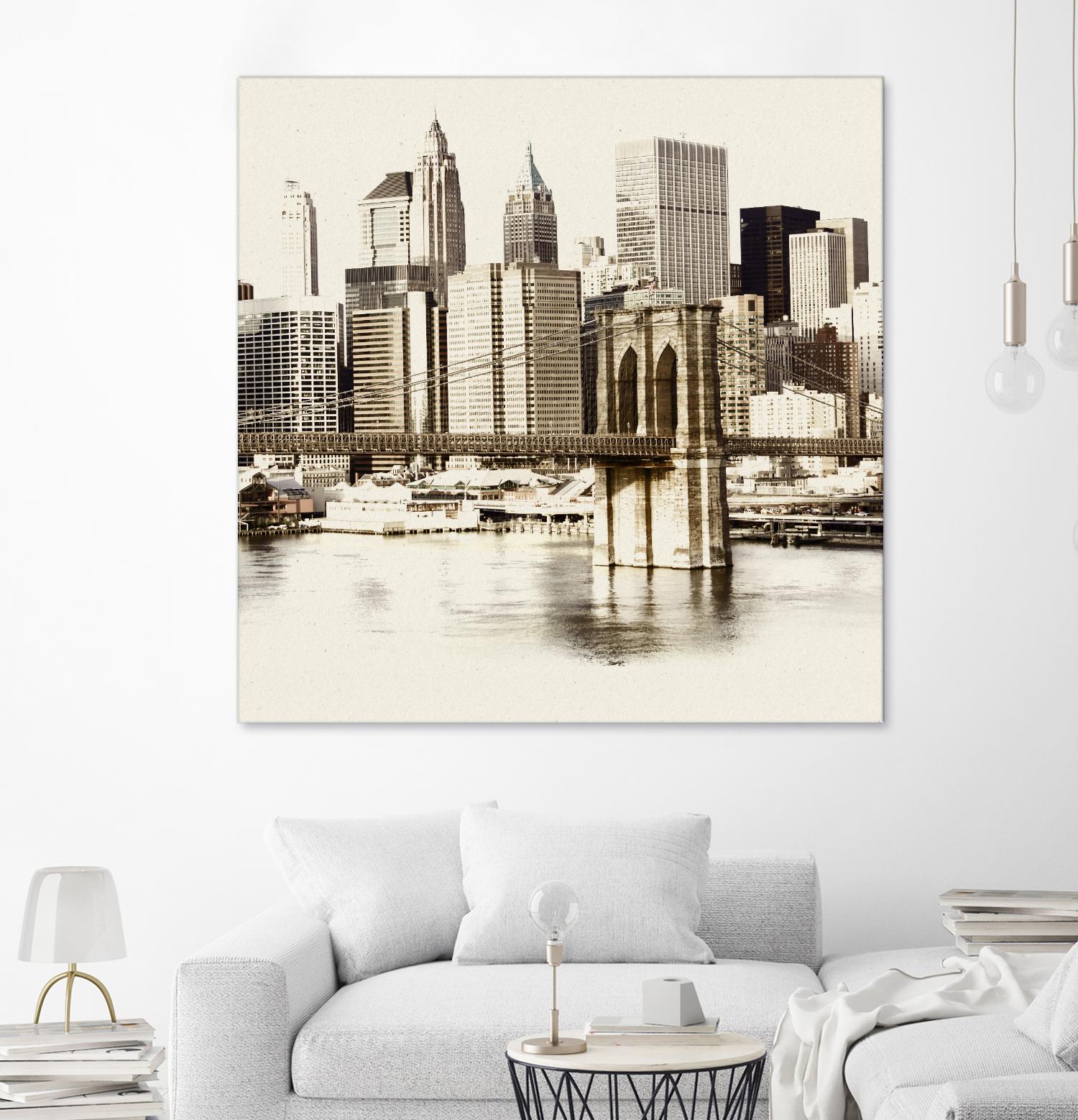 New York Waterfront B by GI ArtLab on GIANT ART - black city scene