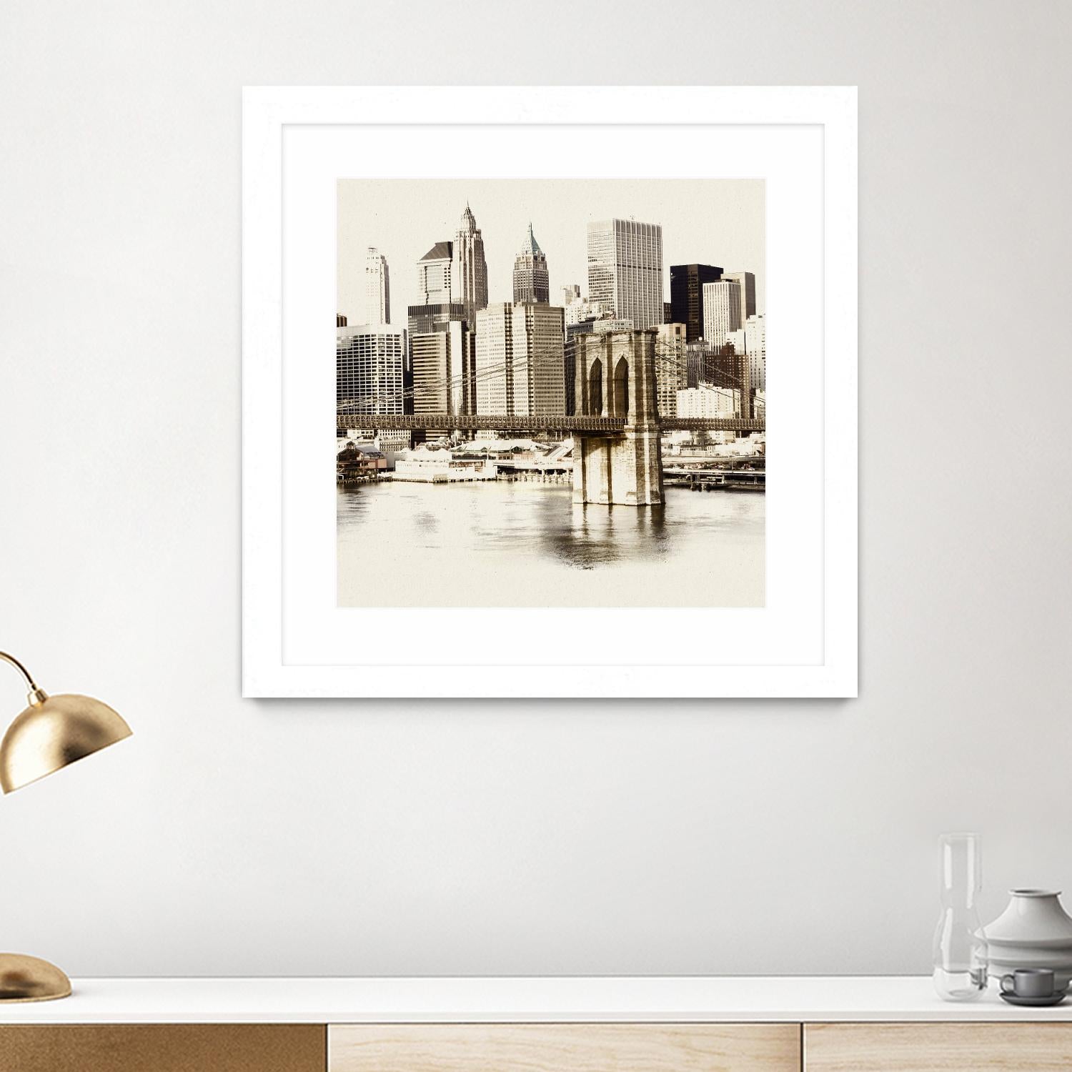 New York Waterfront B by GI ArtLab on GIANT ART - black city scene