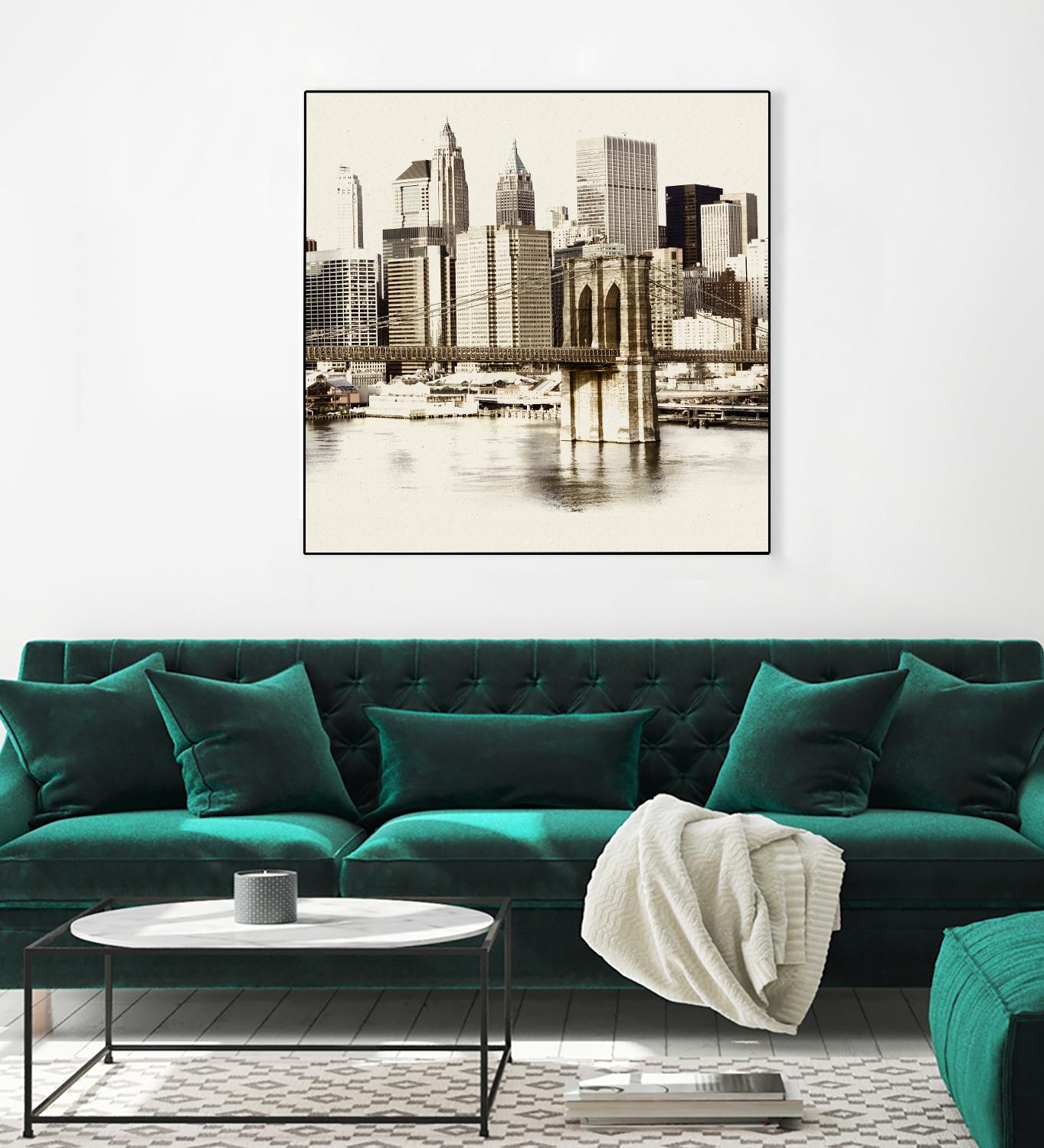 New York Waterfront B by GI ArtLab on GIANT ART - black city scene