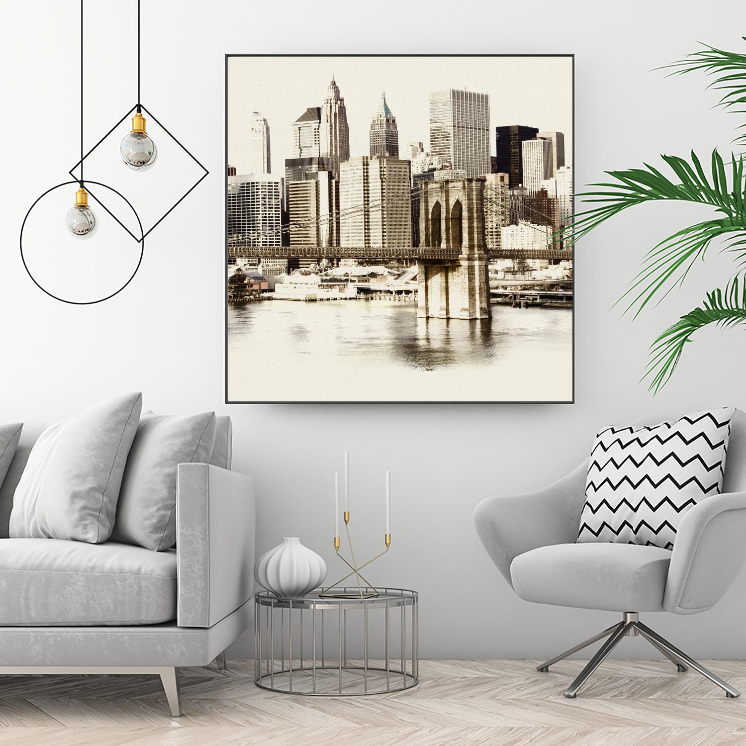 New York Waterfront B by GI ArtLab on GIANT ART - black city scene