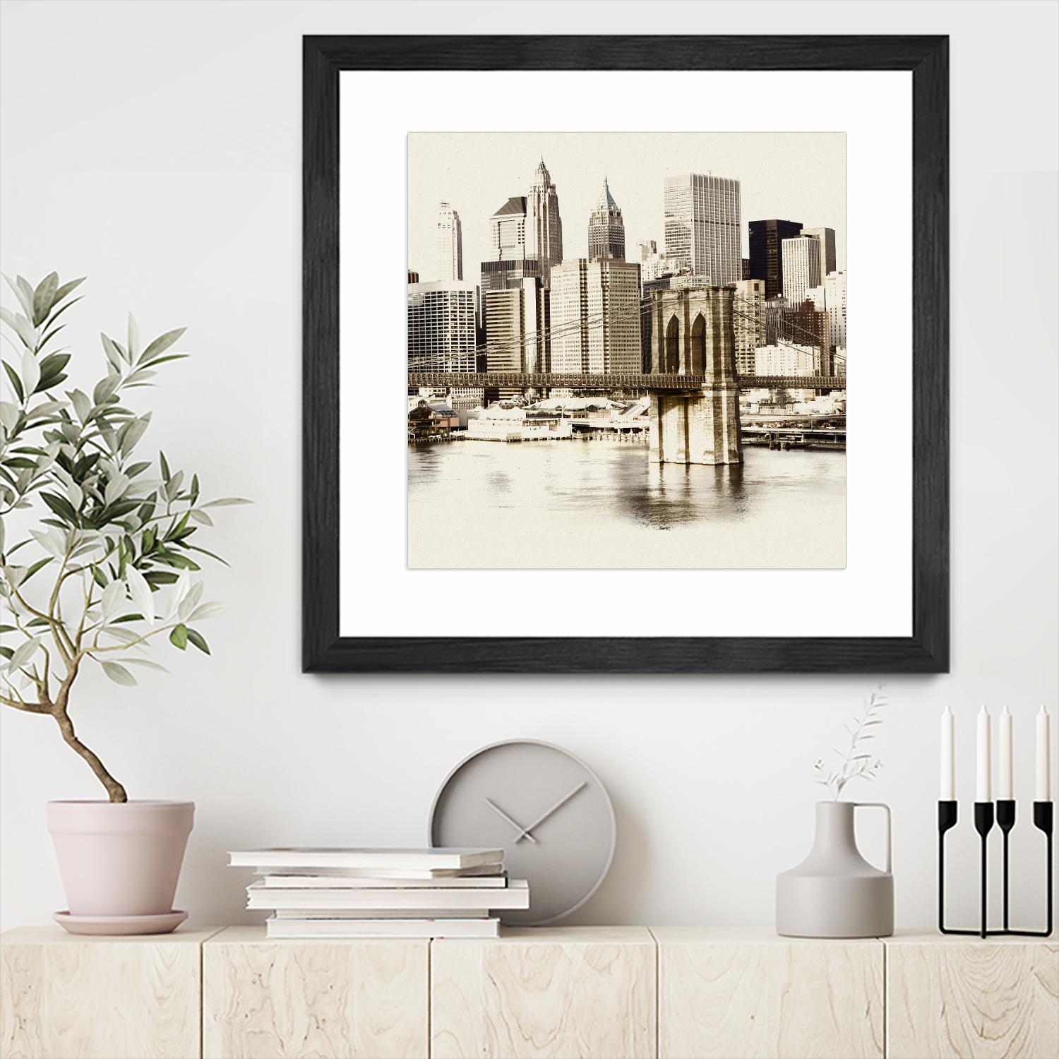 New York Waterfront B by GI ArtLab on GIANT ART - black city scene