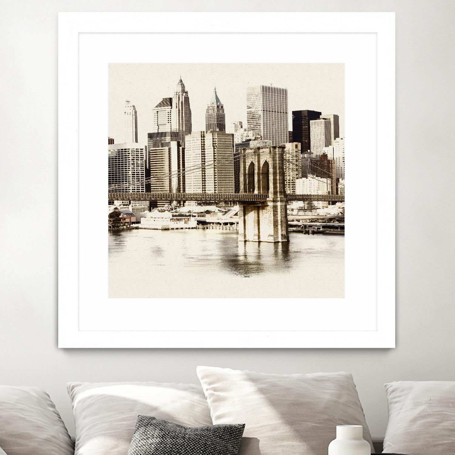 New York Waterfront B by GI ArtLab on GIANT ART - black city scene