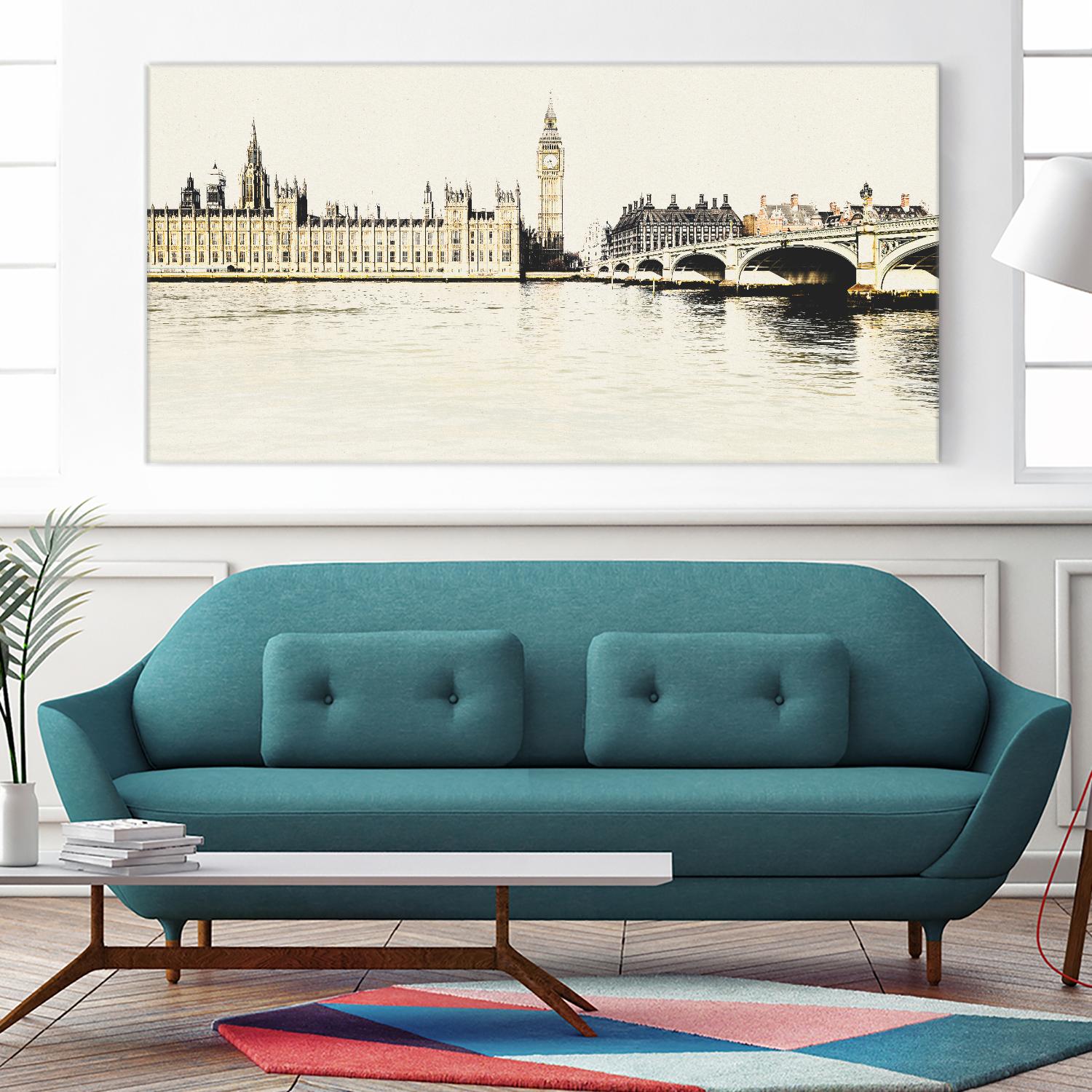 London Waterfront A by GI ArtLab on GIANT ART - black city scene