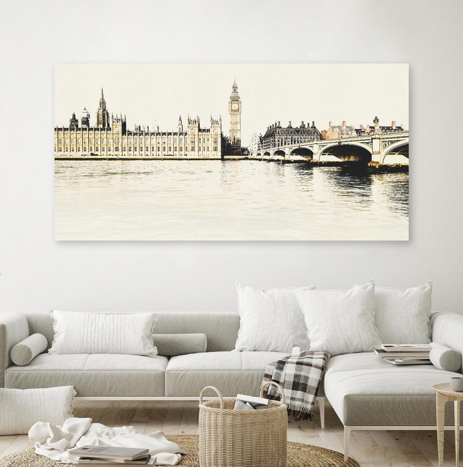 London Waterfront A by GI ArtLab on GIANT ART - black city scene