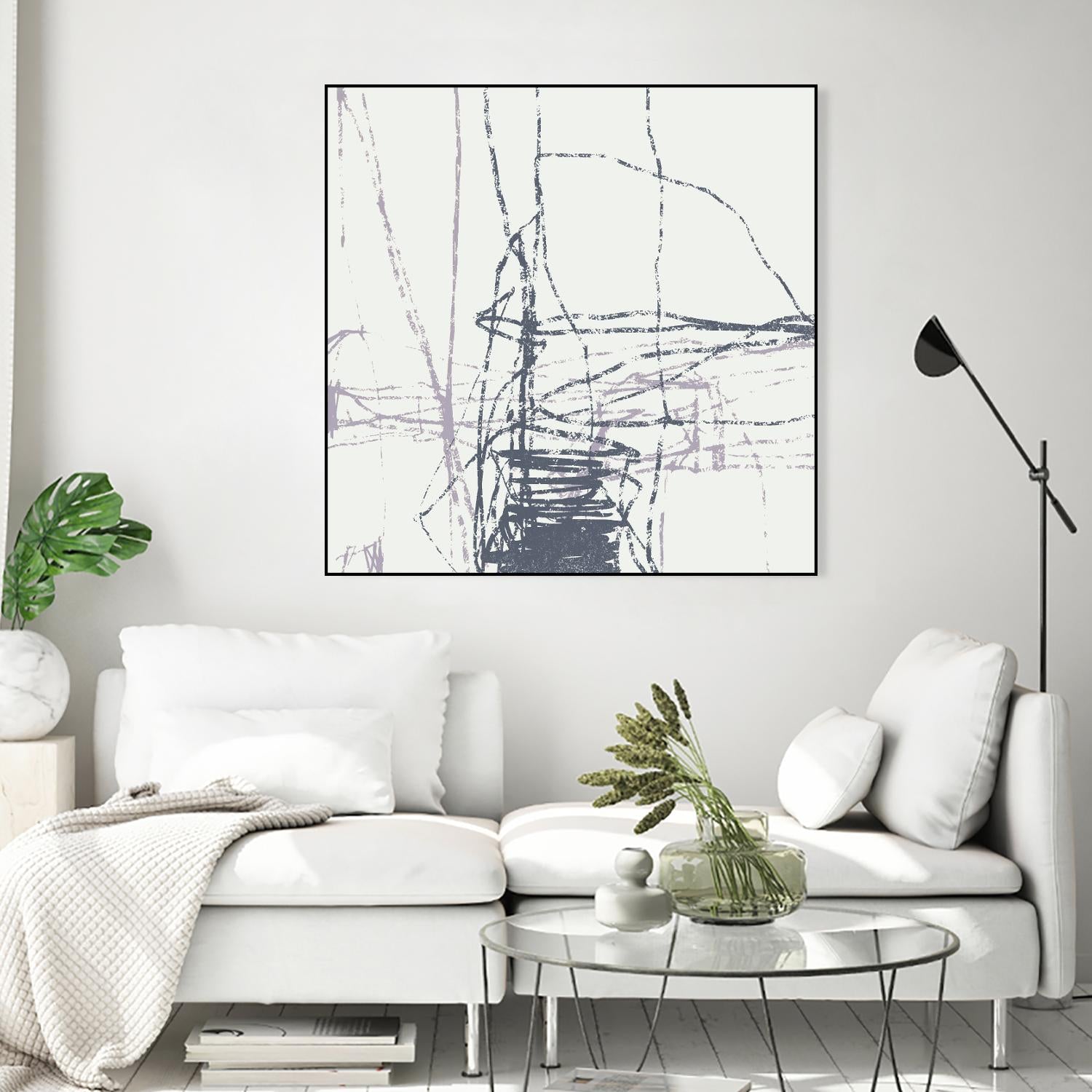 Chalk Doodles G by Gregory Garrett on GIANT ART - beige abstract