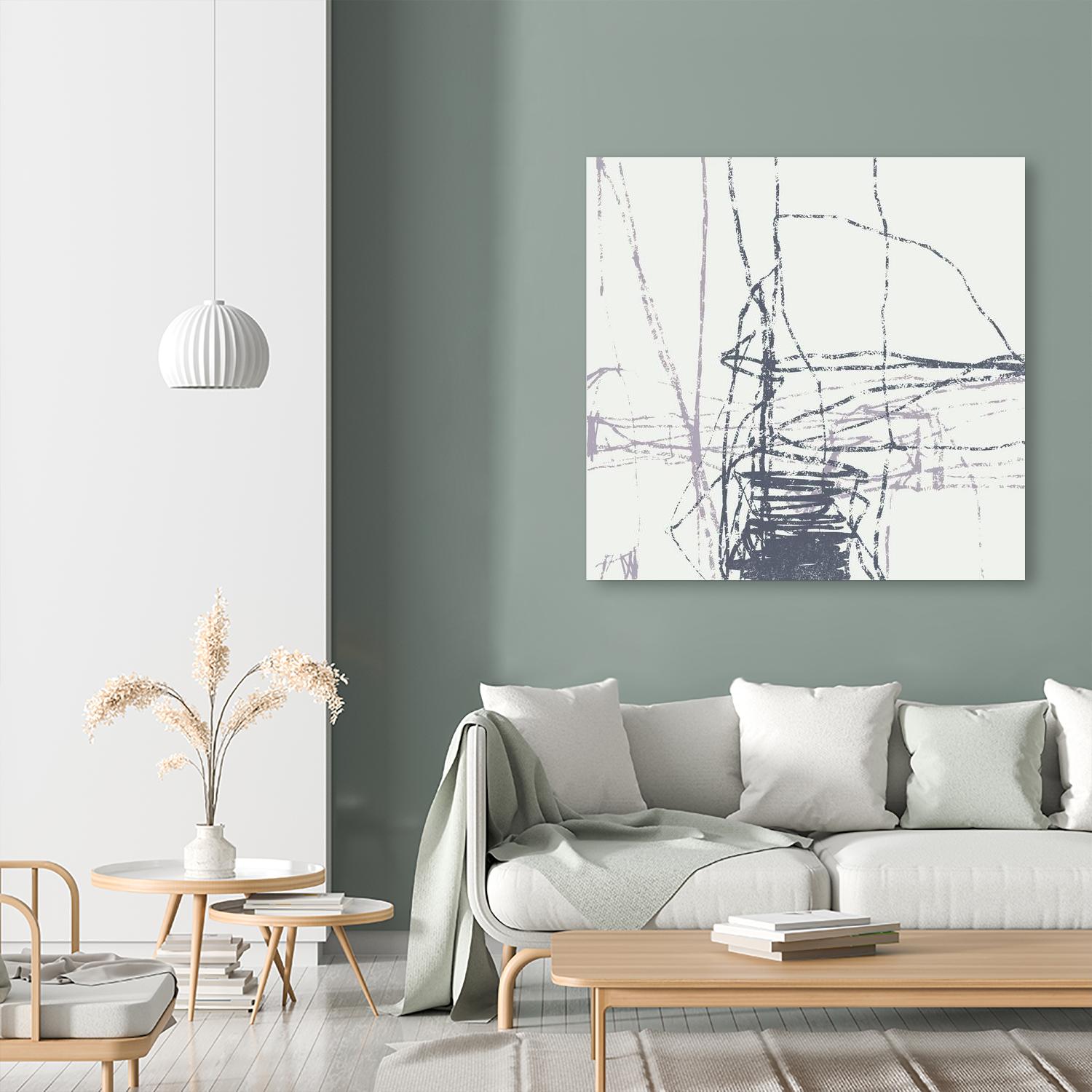 Chalk Doodles G by Gregory Garrett on GIANT ART - beige abstract