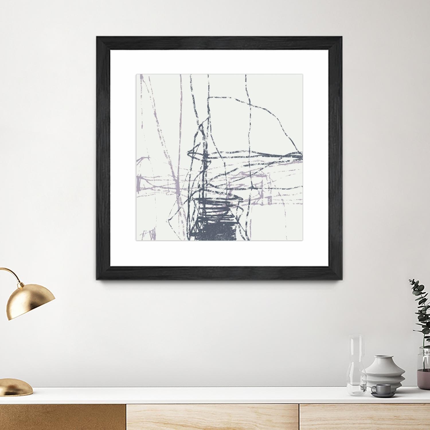 Chalk Doodles G by Gregory Garrett on GIANT ART - beige abstract