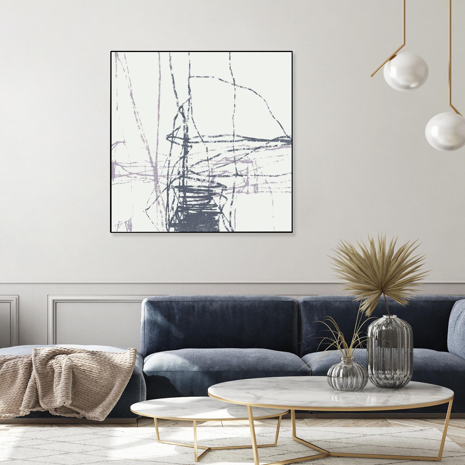 Chalk Doodles G by Gregory Garrett on GIANT ART - beige abstract