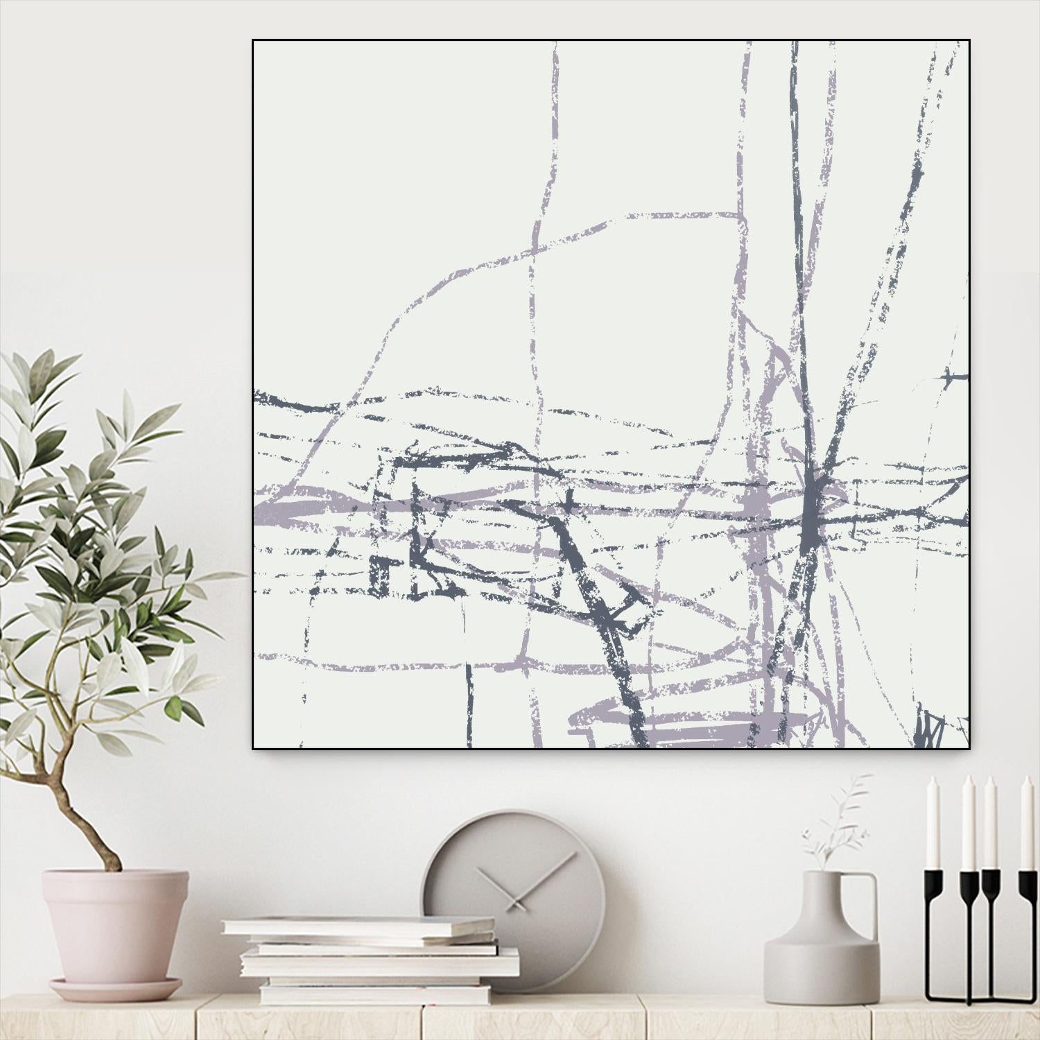 Chalk Doodles H by Gregory Garrett on GIANT ART - beige abstract