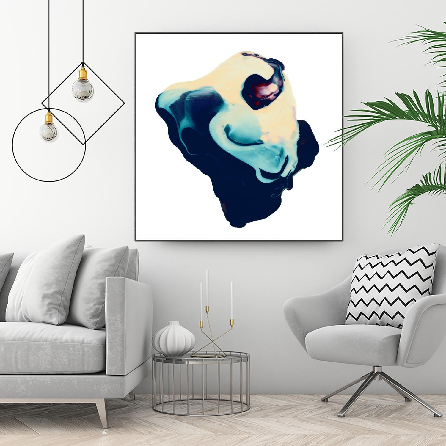 Polished in Cobalt by THE Studio on GIANT ART - white abstract