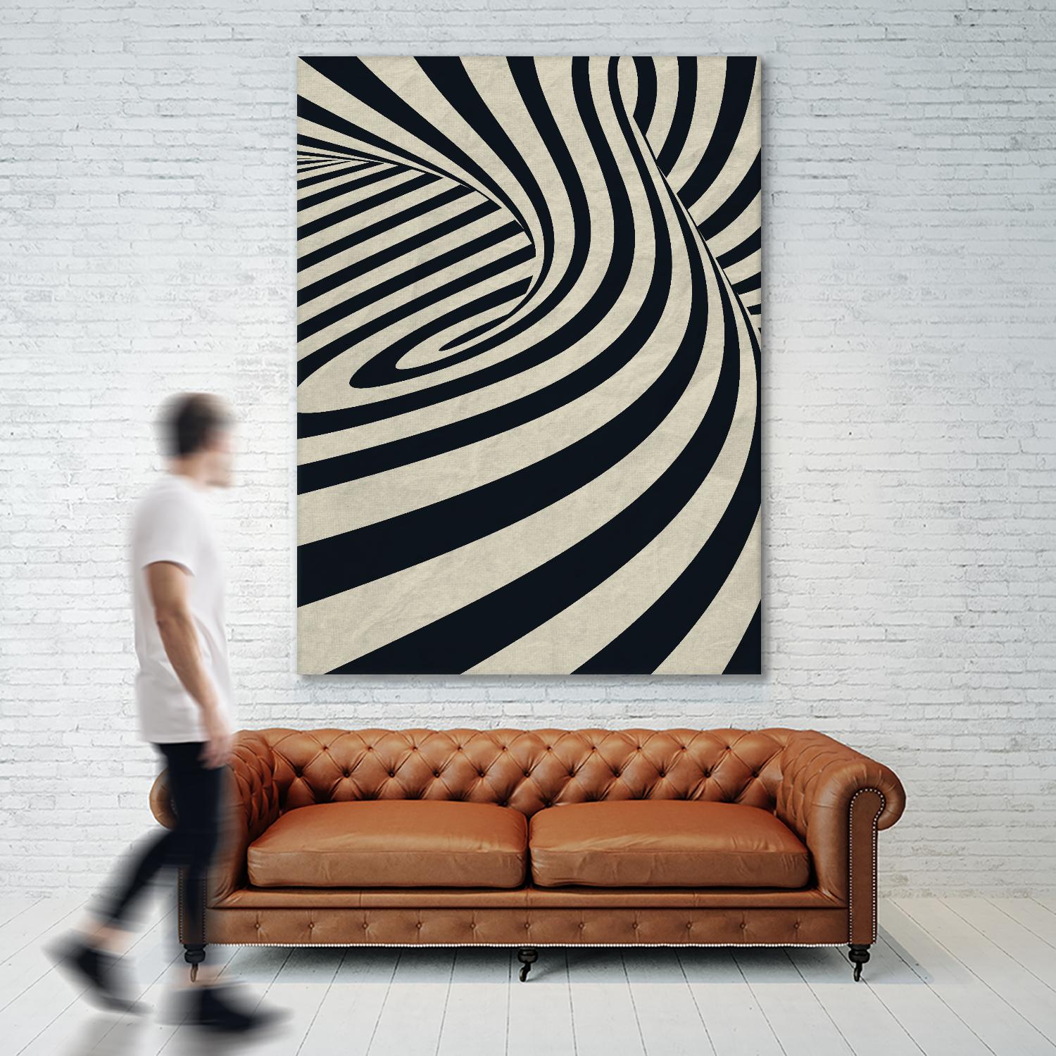 Black Swirls D by THE Studio on GIANT ART - beige abstract