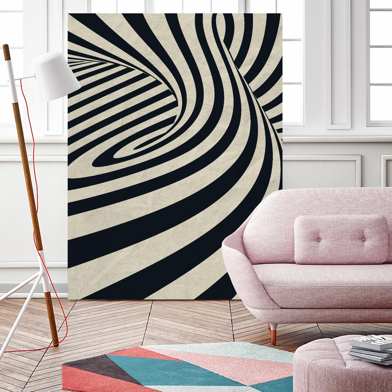 Black Swirls D by THE Studio on GIANT ART - beige abstract
