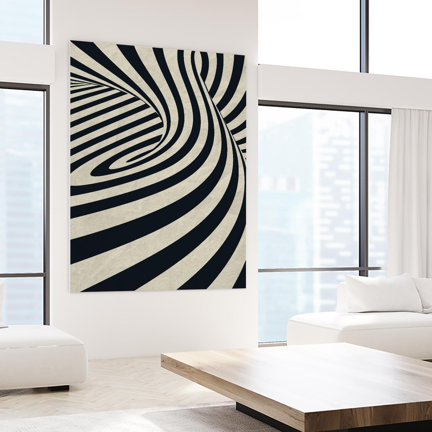 Black Swirls D by THE Studio on GIANT ART - beige abstract