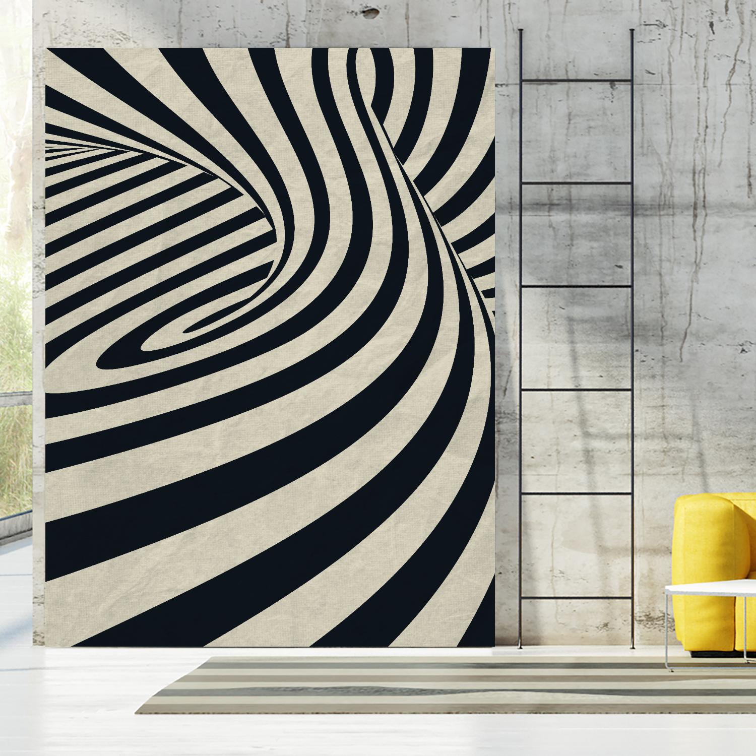 Black Swirls D by THE Studio on GIANT ART - beige abstract