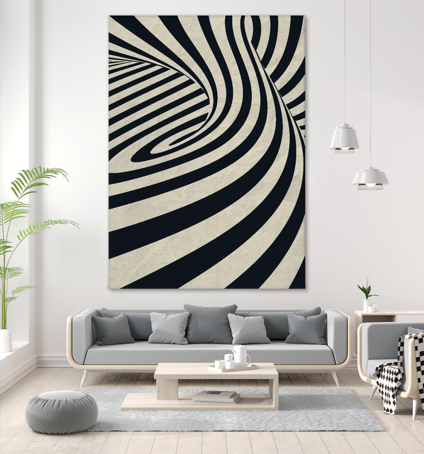 Black Swirls D by THE Studio on GIANT ART - beige abstract
