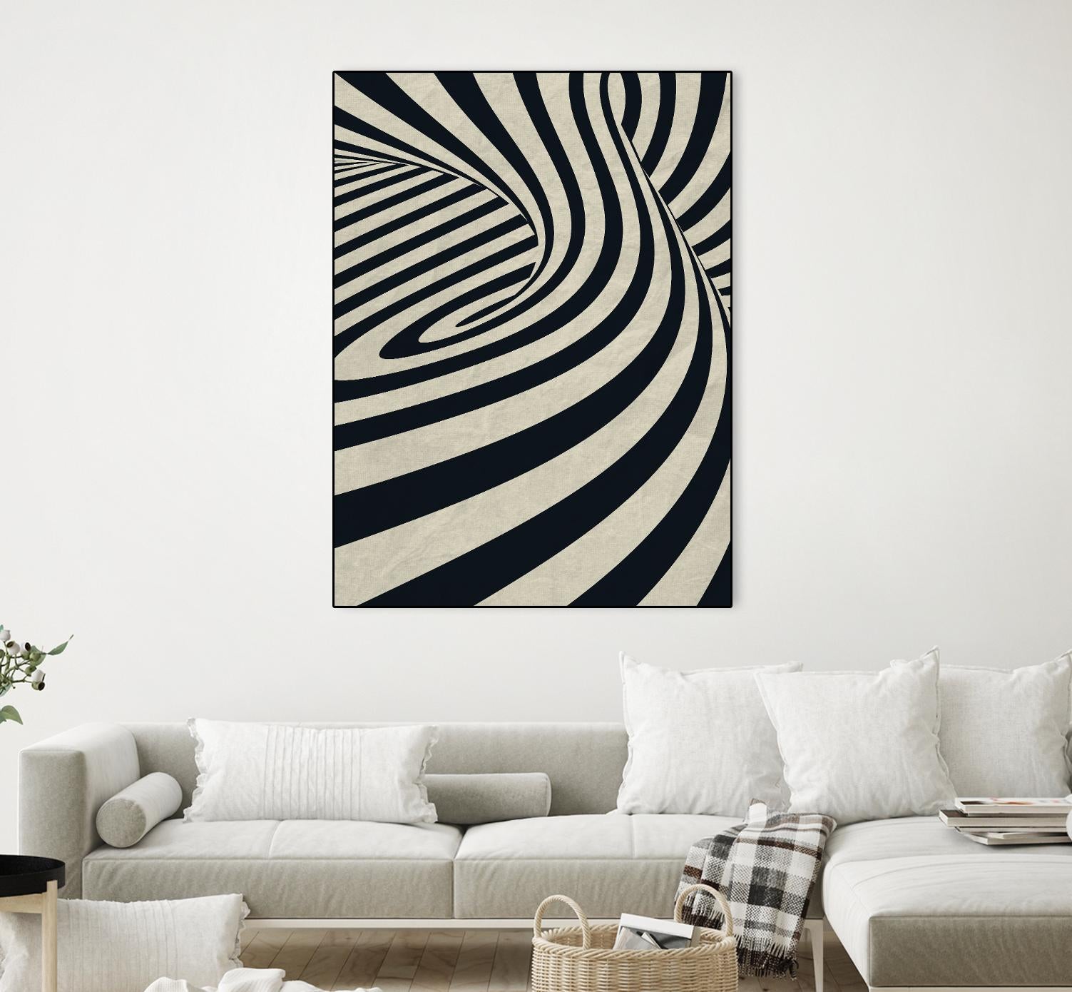Black Swirls D by THE Studio on GIANT ART - beige abstract
