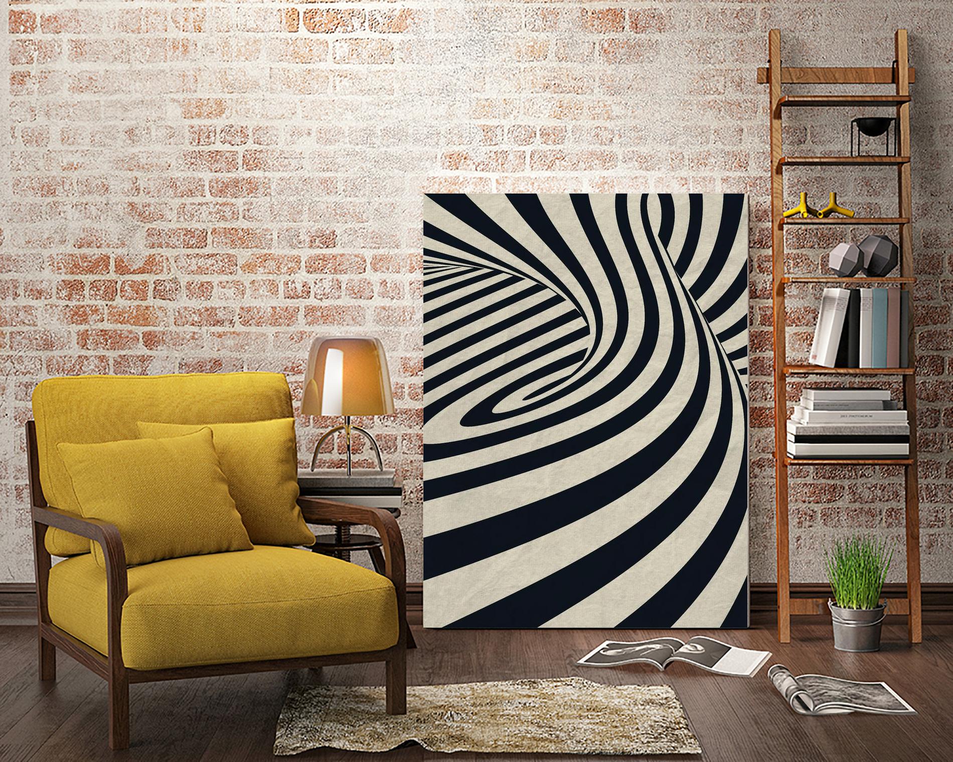 Black Swirls D by THE Studio on GIANT ART - beige abstract