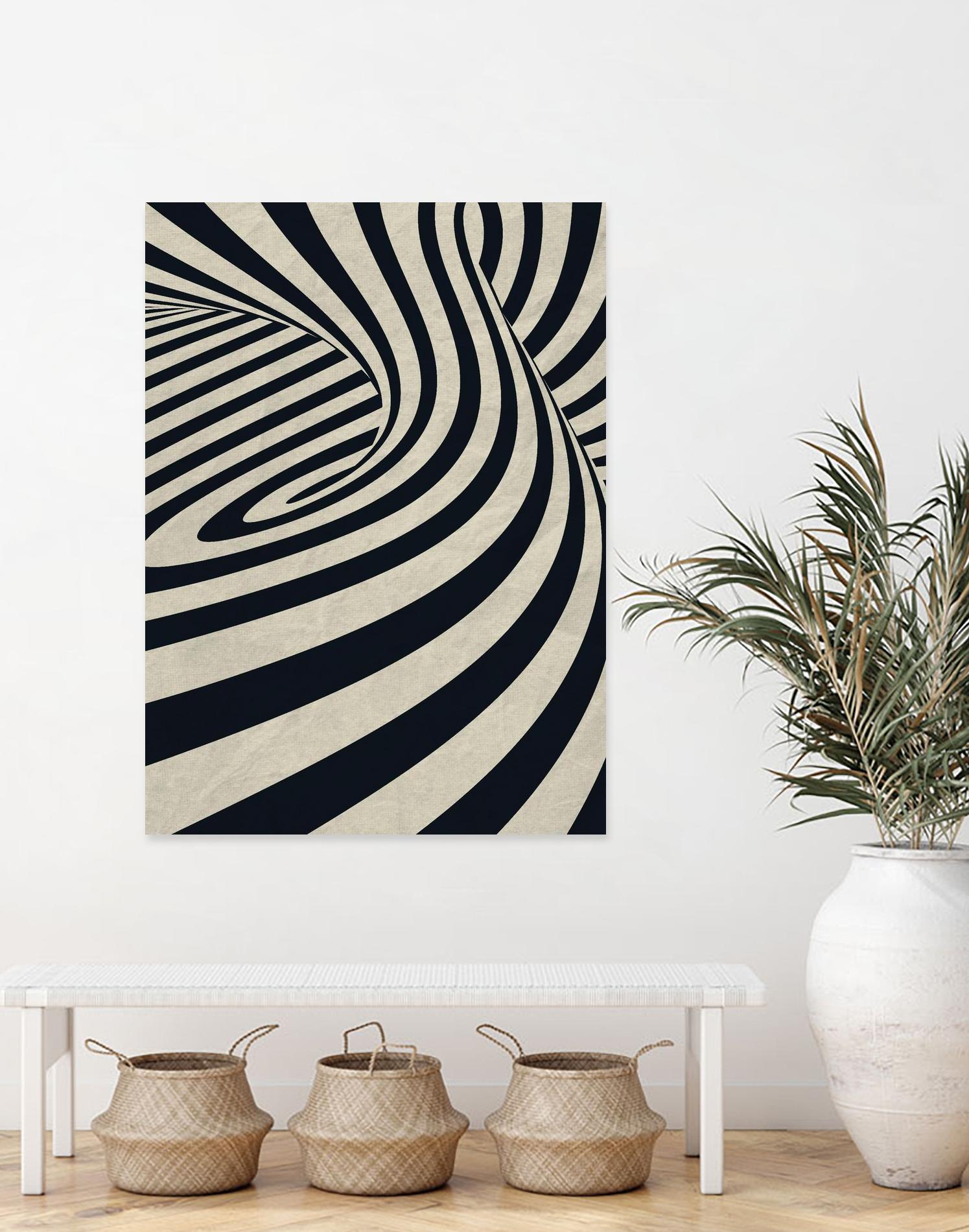 Black Swirls D by THE Studio on GIANT ART - beige abstract