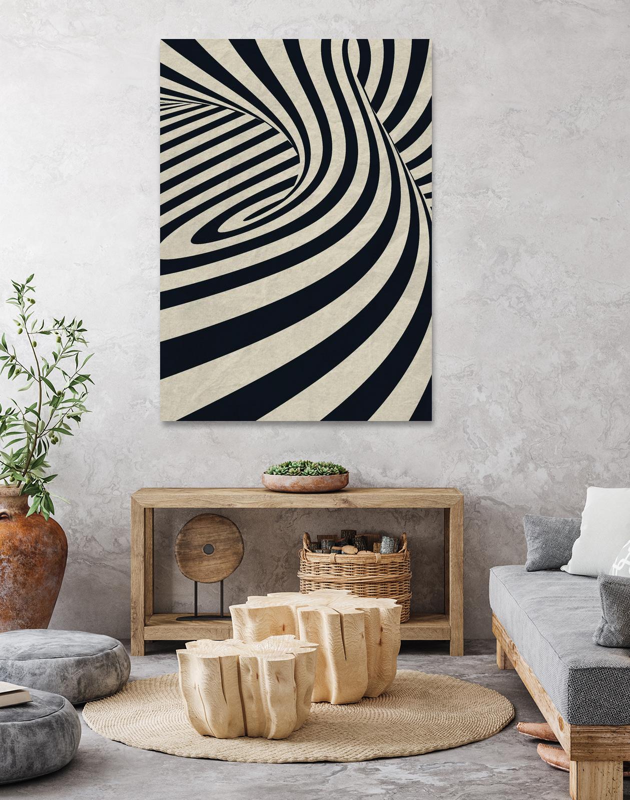 Black Swirls D by THE Studio on GIANT ART - beige abstract