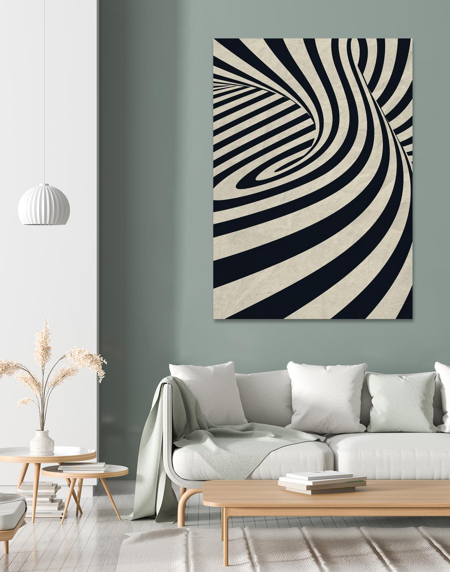 Black Swirls D by THE Studio on GIANT ART - beige abstract
