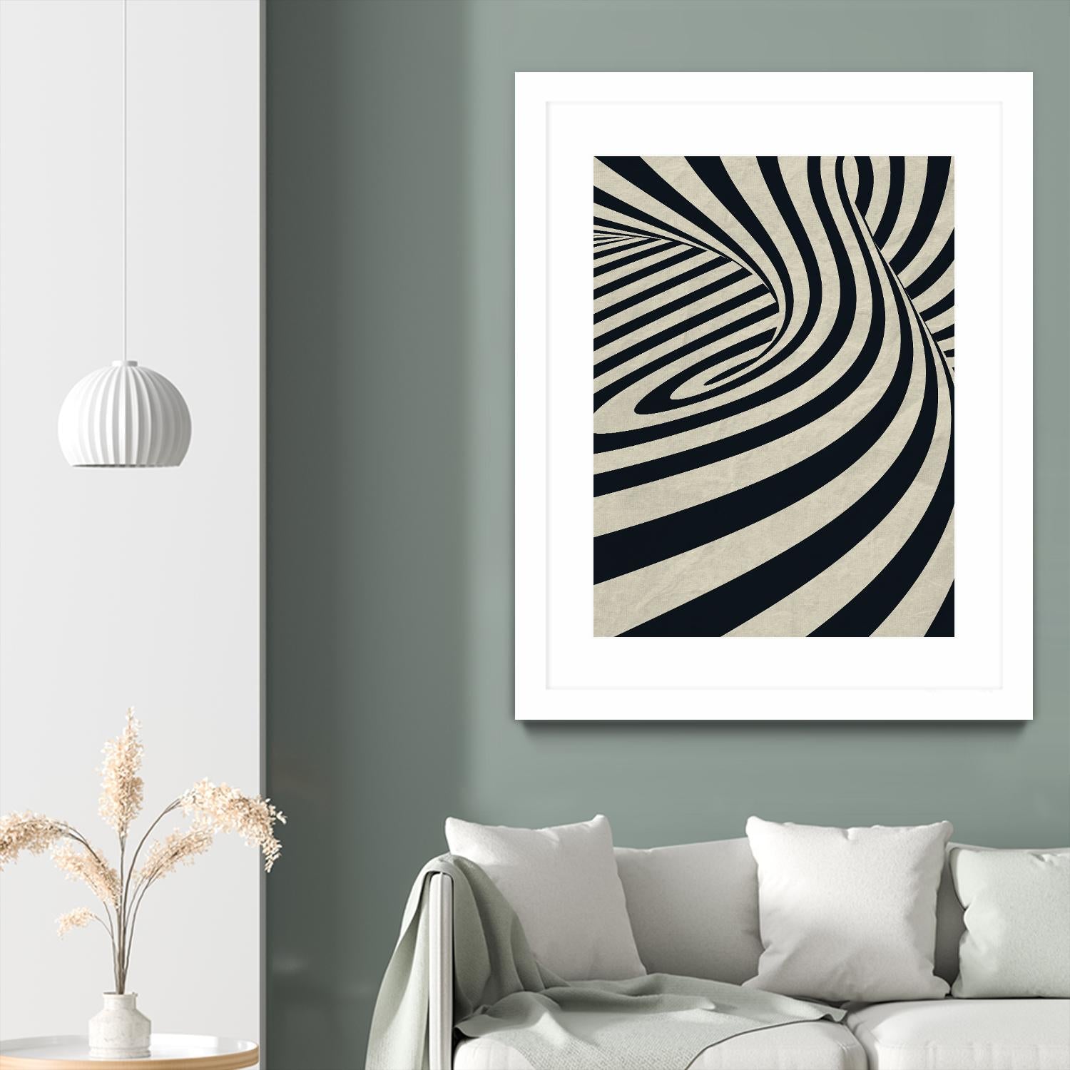 Black Swirls D by THE Studio on GIANT ART - beige abstract