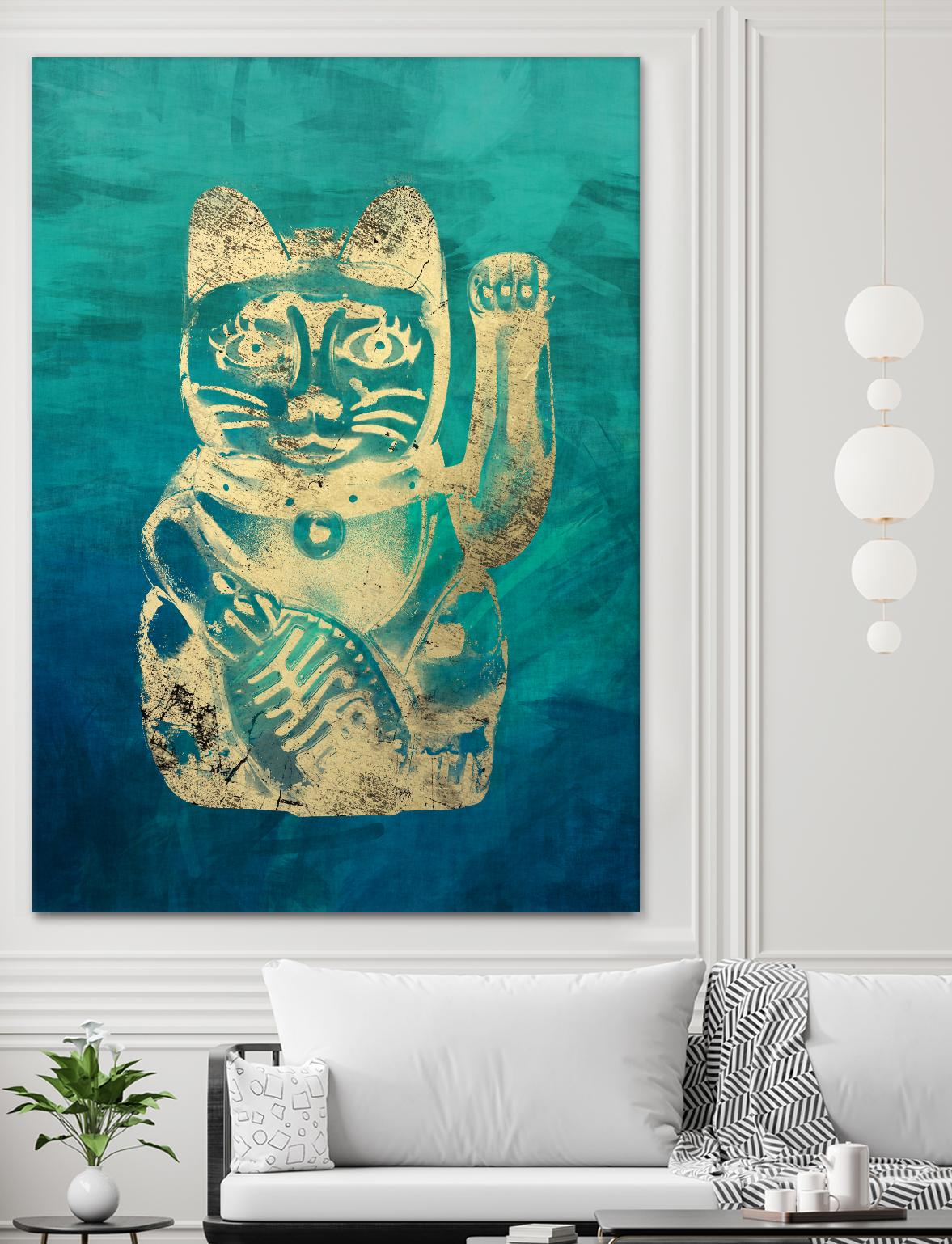 Lucky Cat by THE Studio on GIANT ART - beige oriental