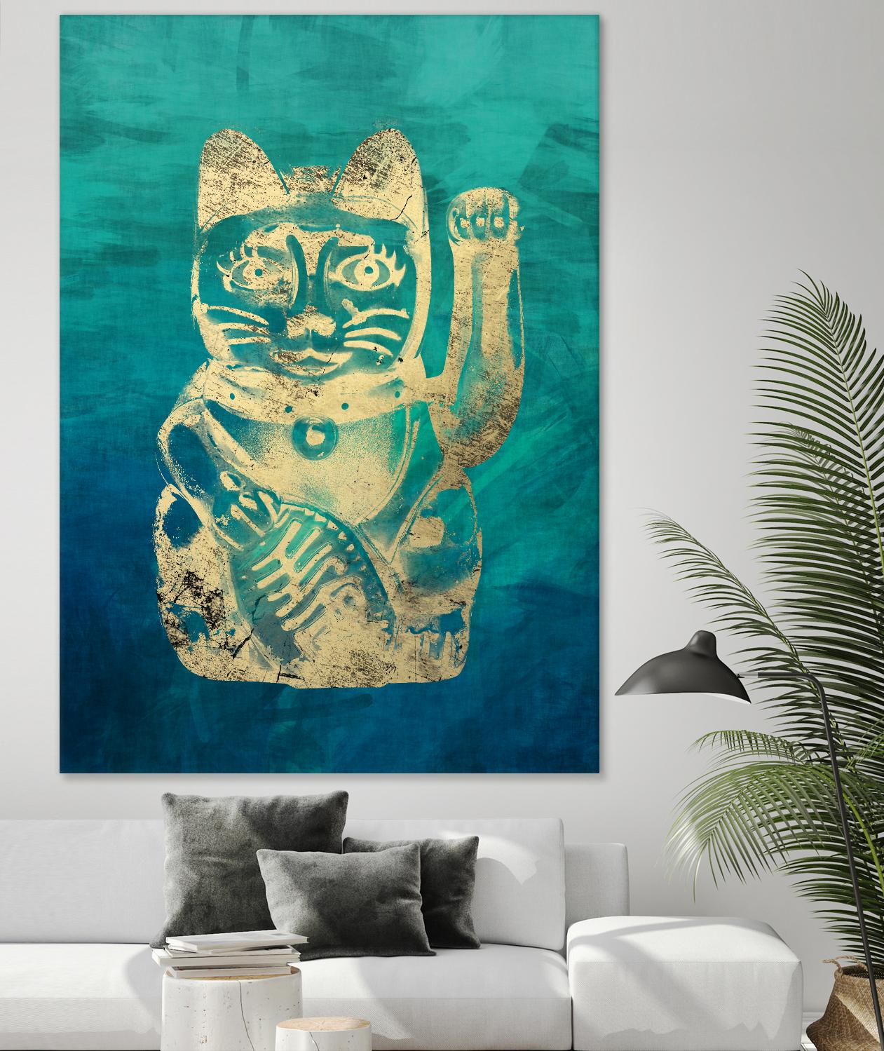 Lucky Cat by THE Studio on GIANT ART - beige oriental