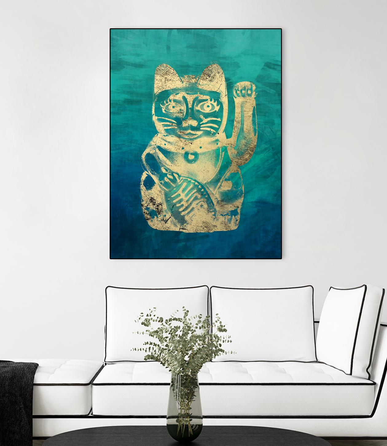 Lucky Cat by THE Studio on GIANT ART - beige oriental