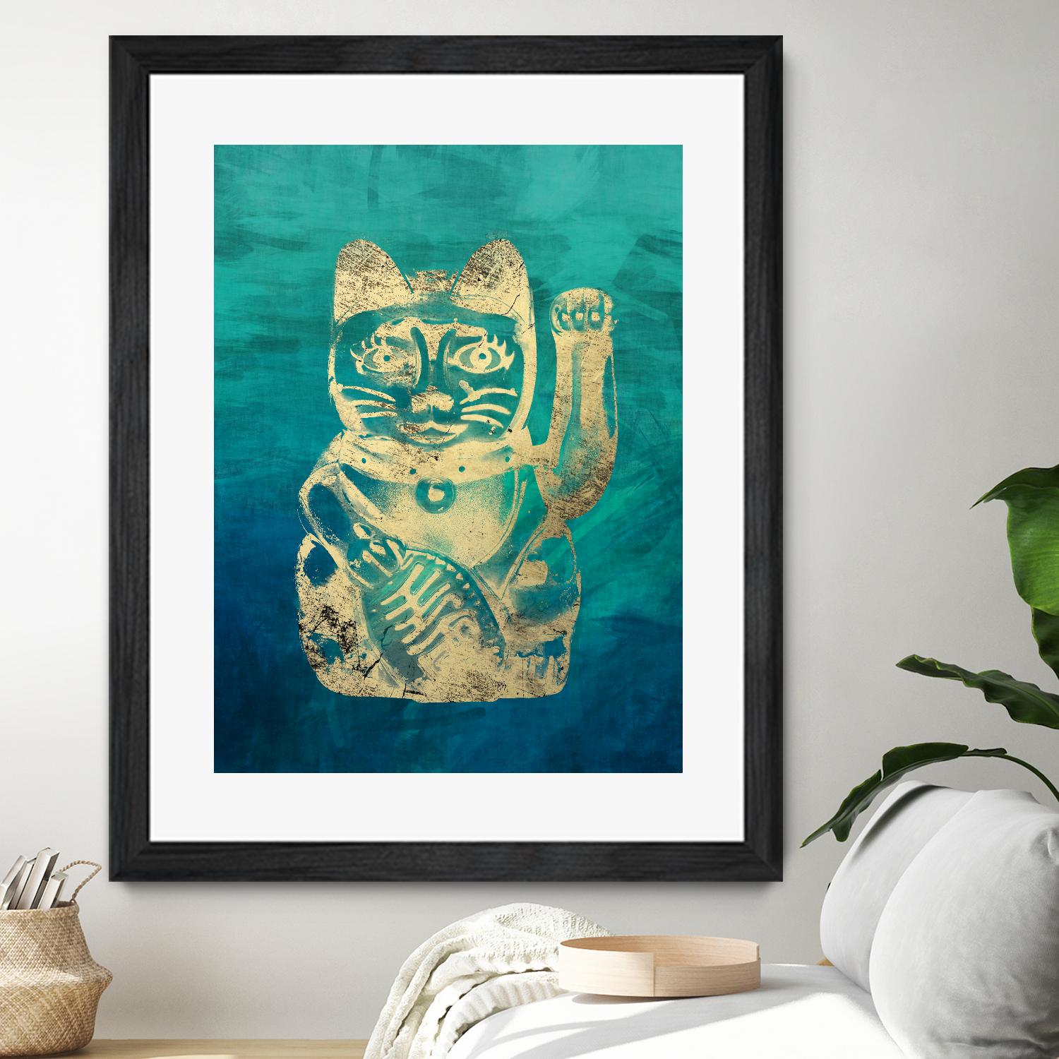 Lucky Cat by THE Studio on GIANT ART - beige oriental