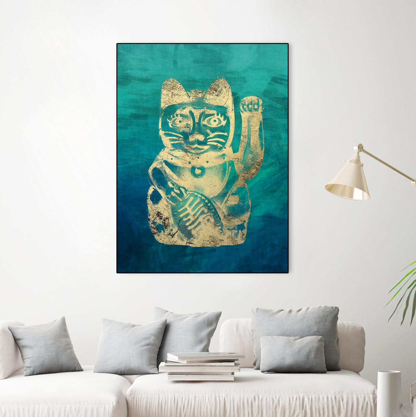 Lucky Cat by THE Studio on GIANT ART - beige oriental