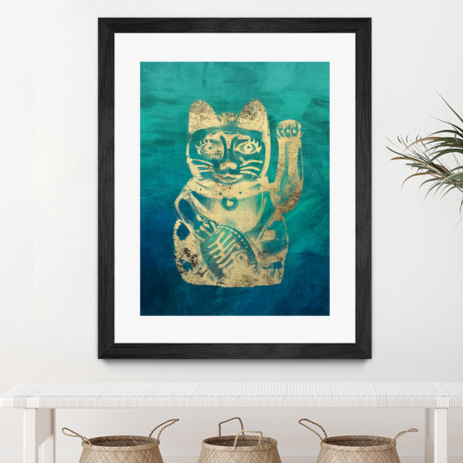 Lucky Cat by THE Studio on GIANT ART - beige oriental