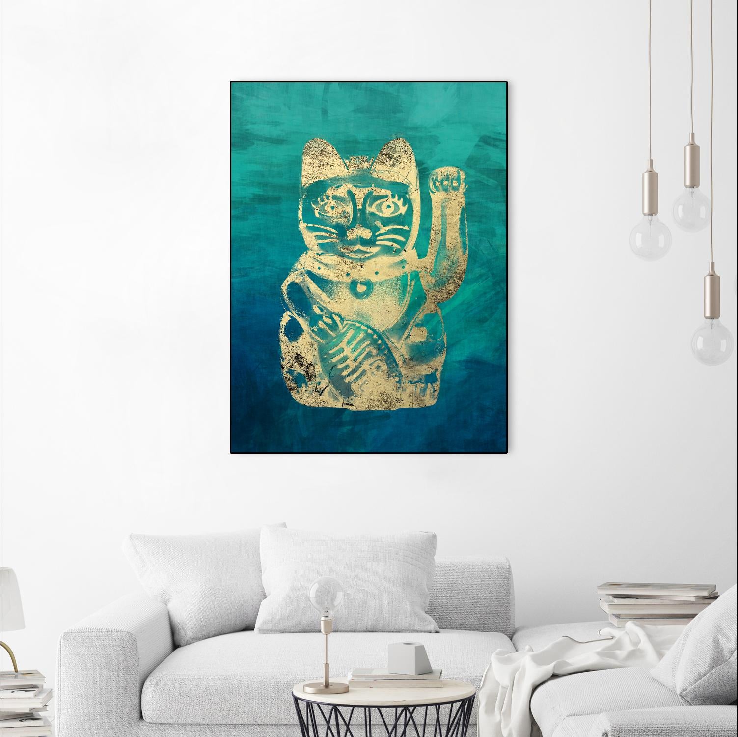 Lucky Cat by THE Studio on GIANT ART - beige oriental