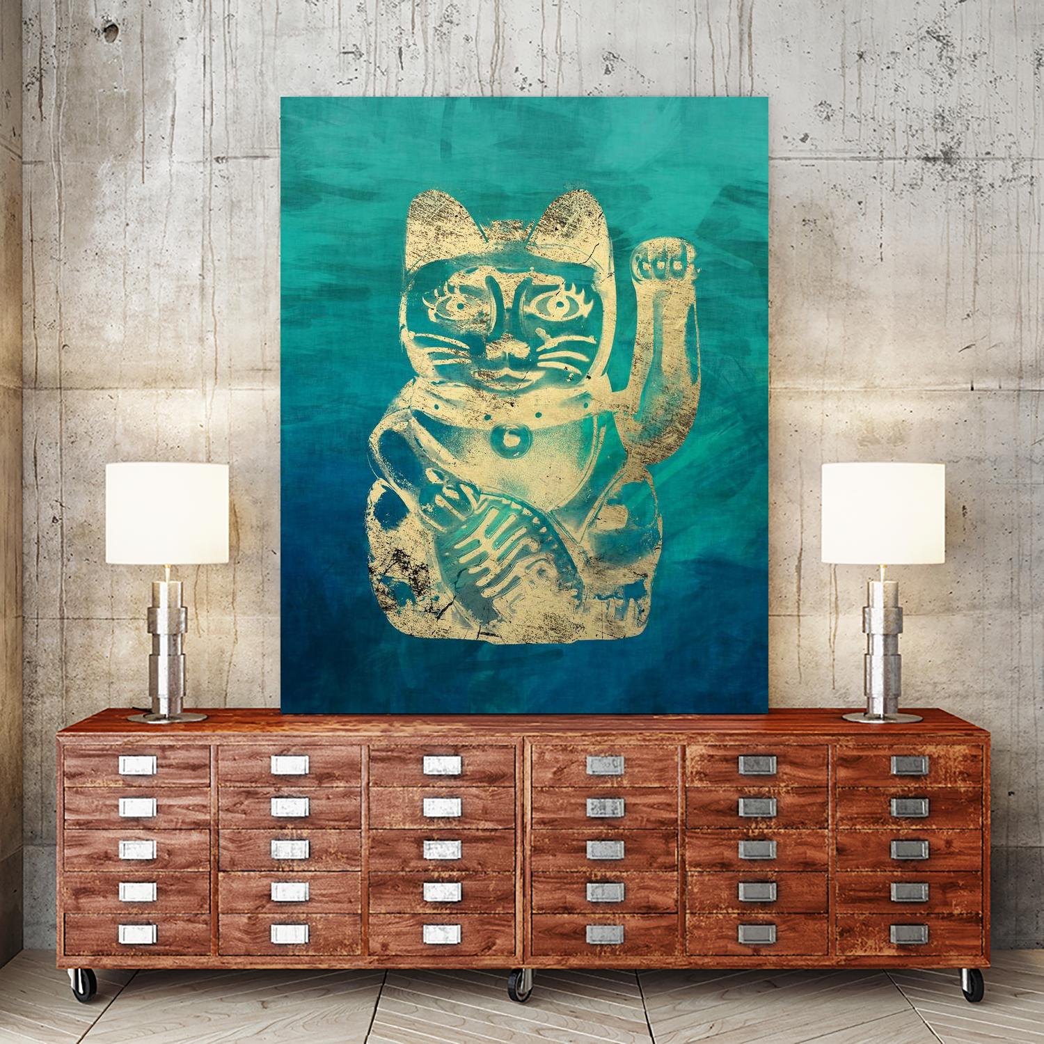 Lucky Cat by THE Studio on GIANT ART - beige oriental