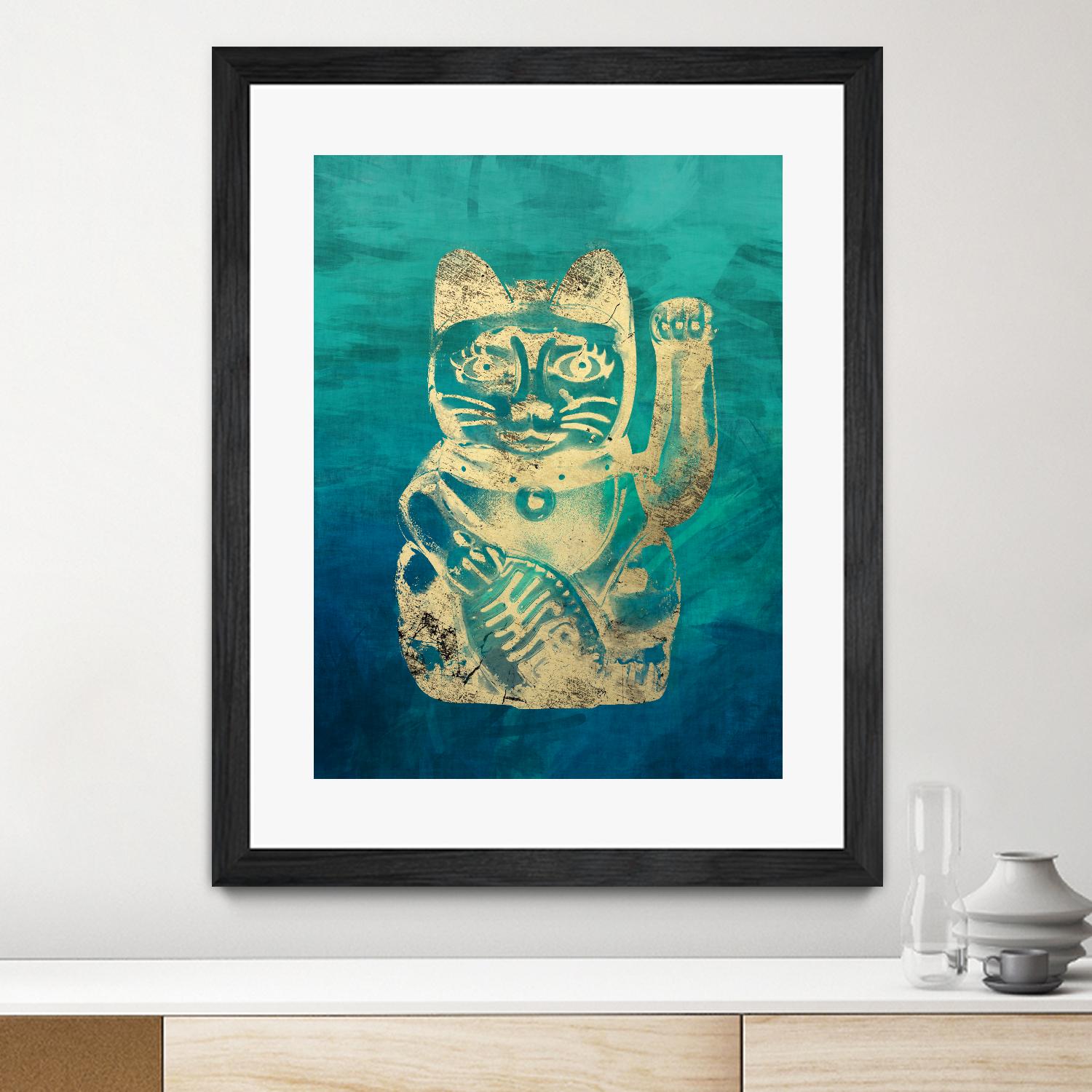 Lucky Cat by THE Studio on GIANT ART - beige oriental