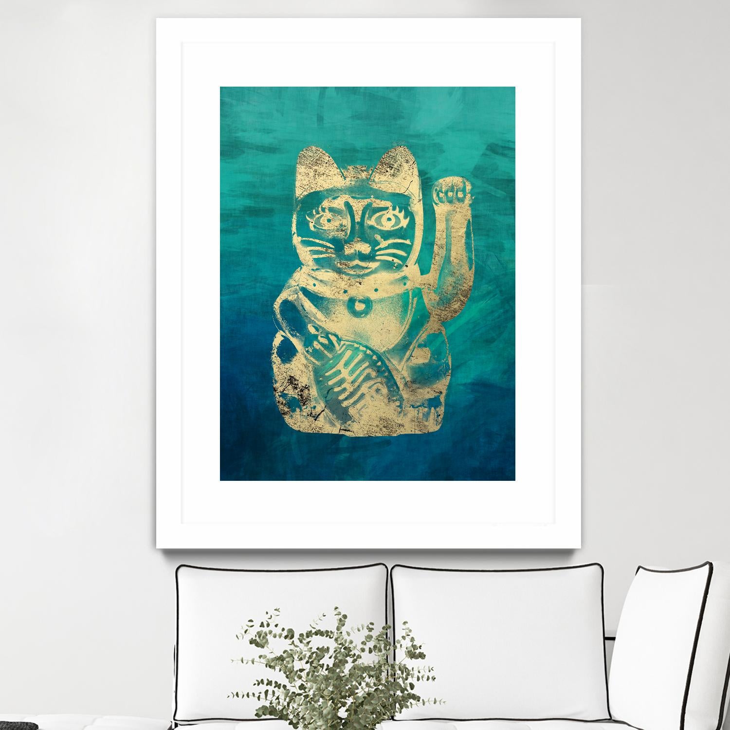 Lucky Cat by THE Studio on GIANT ART - beige oriental