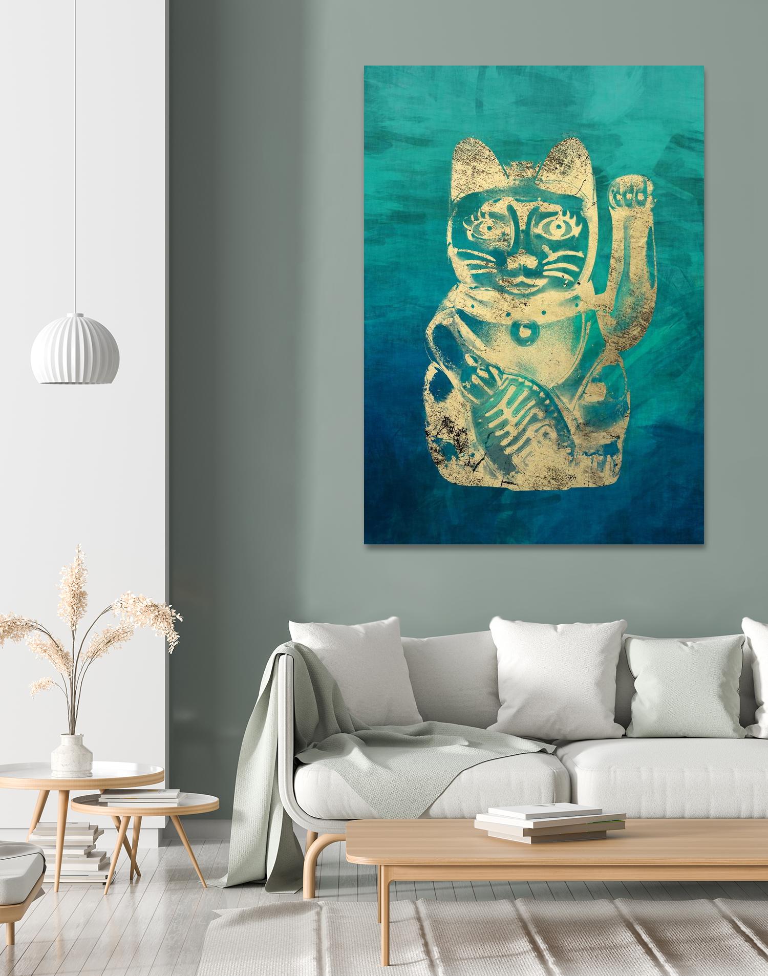 Lucky Cat by THE Studio on GIANT ART - beige oriental