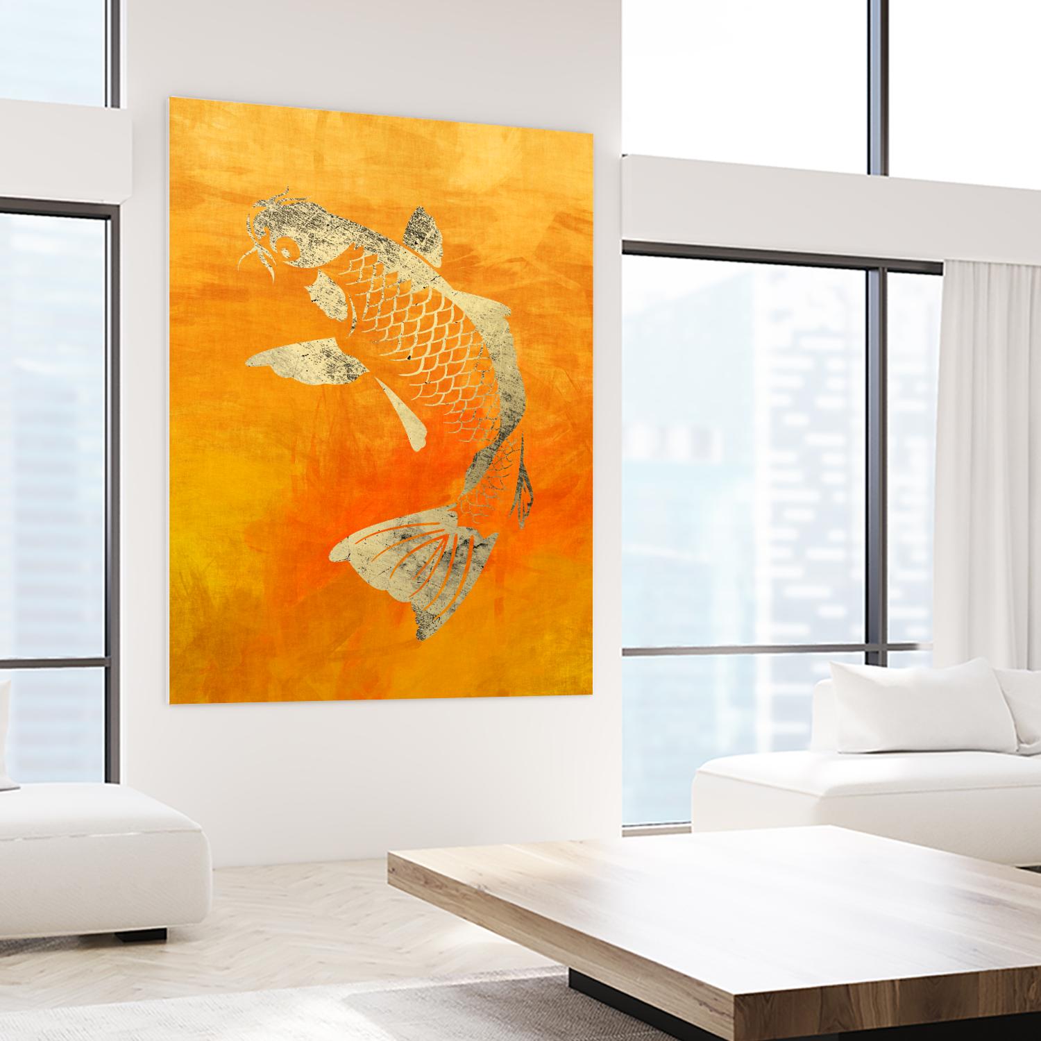 Koi by THE Studio on GIANT ART - beige oriental