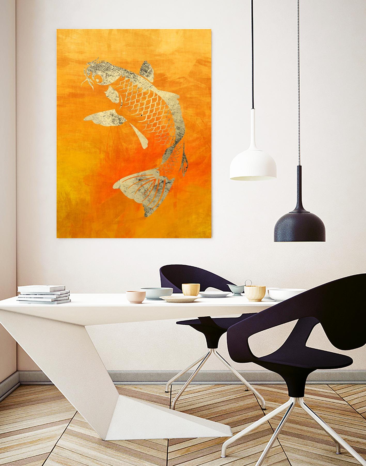 Koi by THE Studio on GIANT ART - beige oriental
