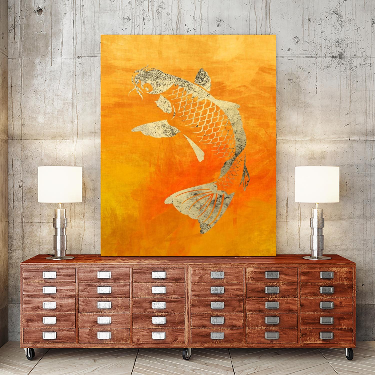 Koi by THE Studio on GIANT ART - beige oriental