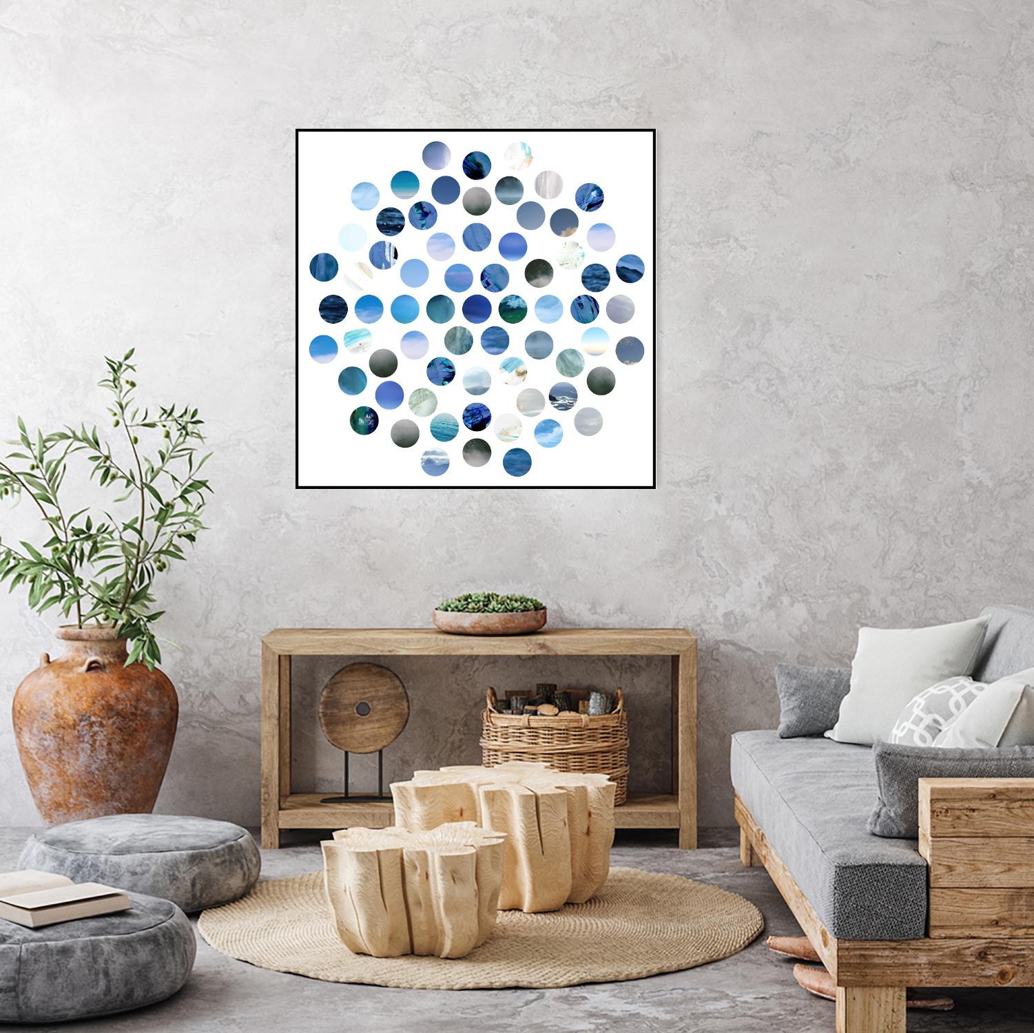 Circle Grid D by THE Studio on GIANT ART - blue abstract
