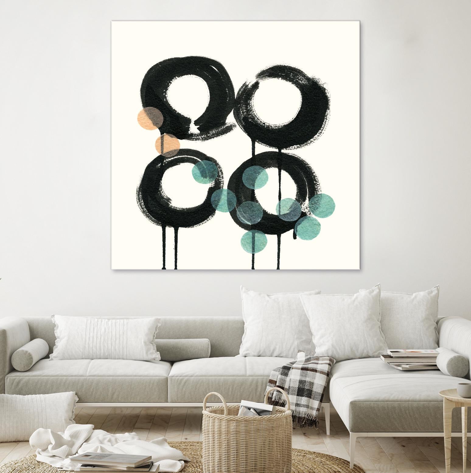 Zen Circles C by Natasha Marie on GIANT ART - green abstract