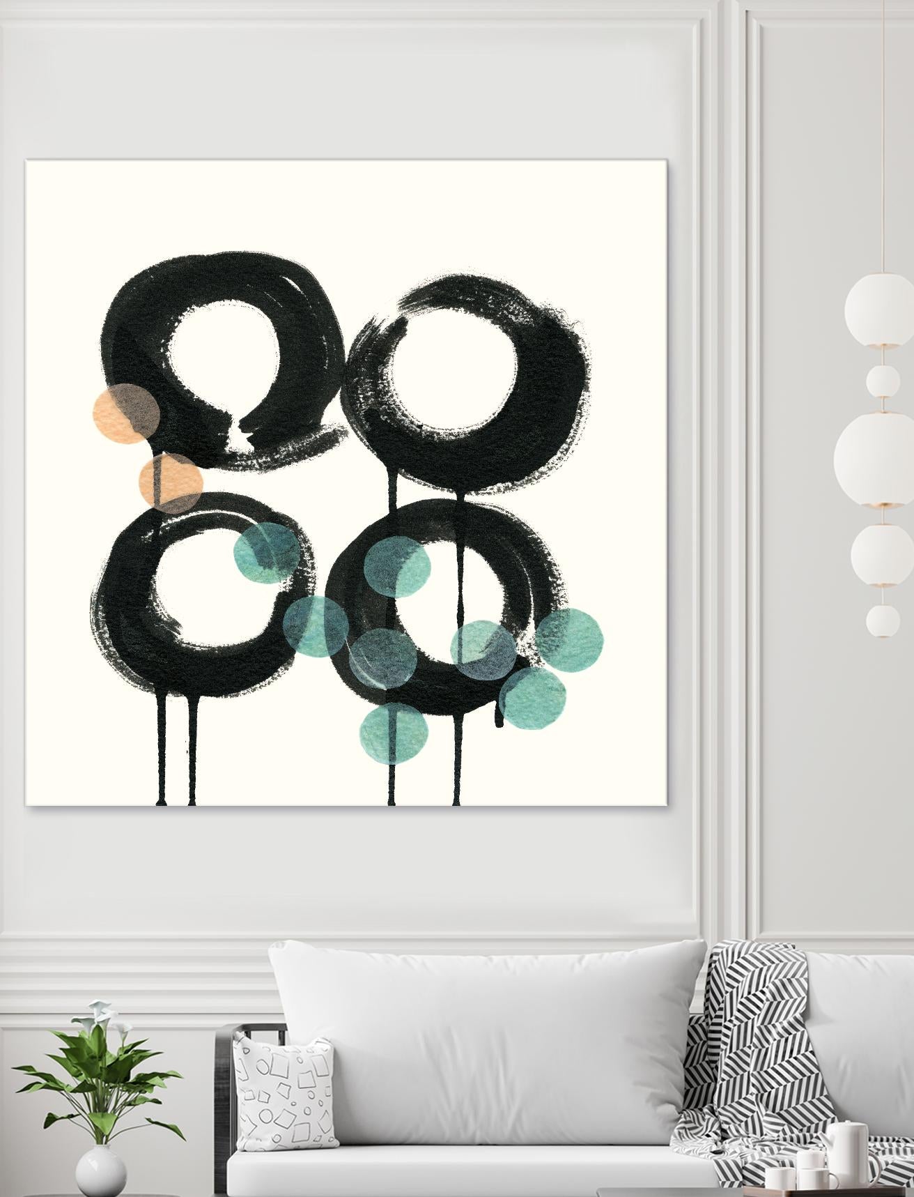 Zen Circles C by Natasha Marie on GIANT ART - green abstract