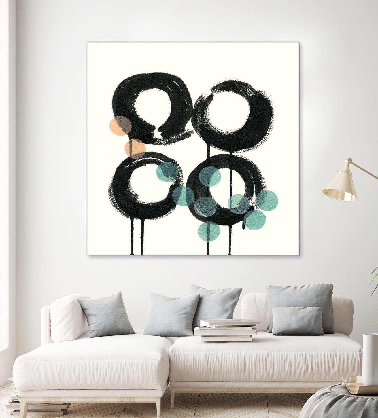 Zen Circles C by Natasha Marie on GIANT ART - green abstract