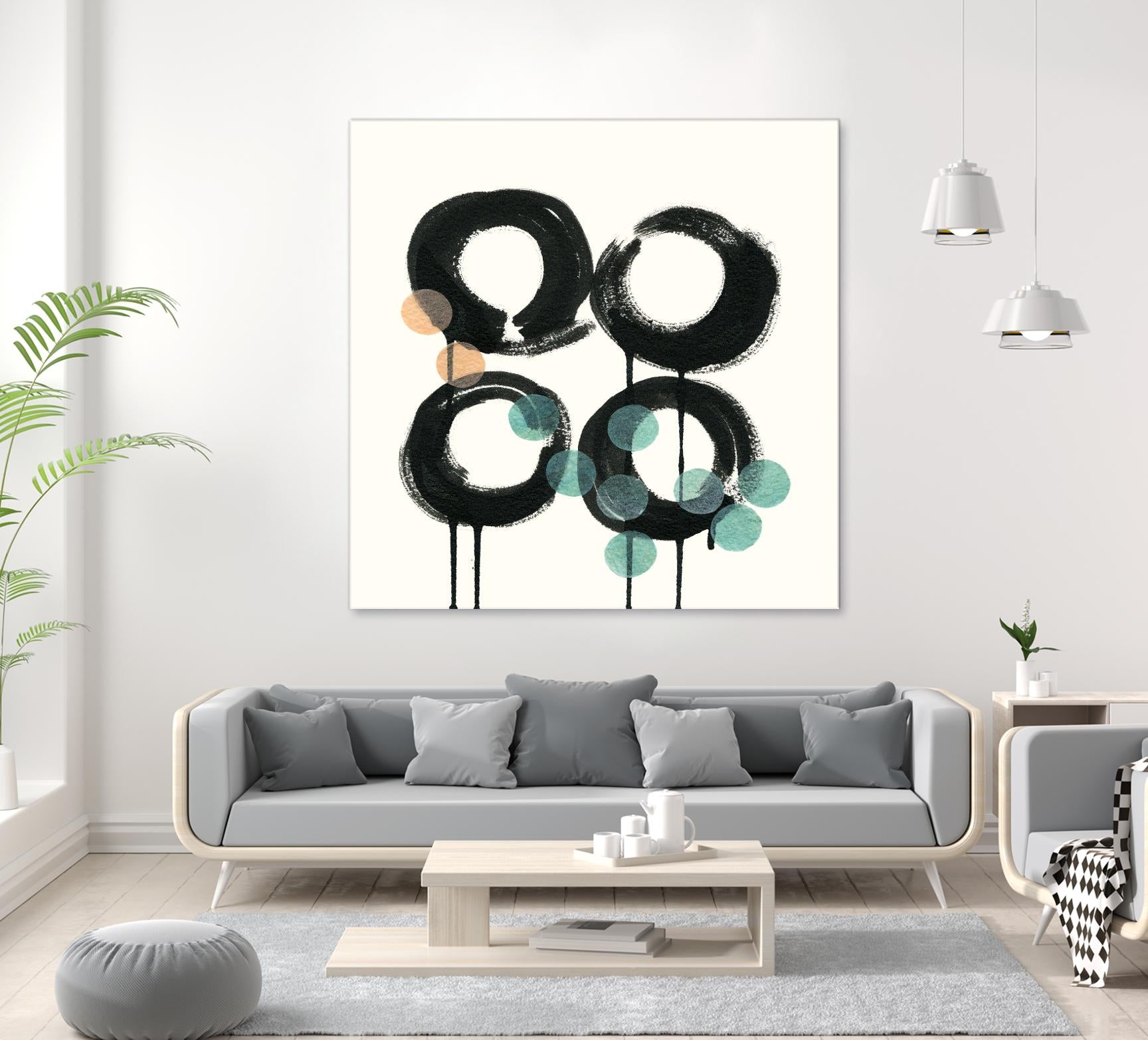Zen Circles C by Natasha Marie on GIANT ART - green abstract