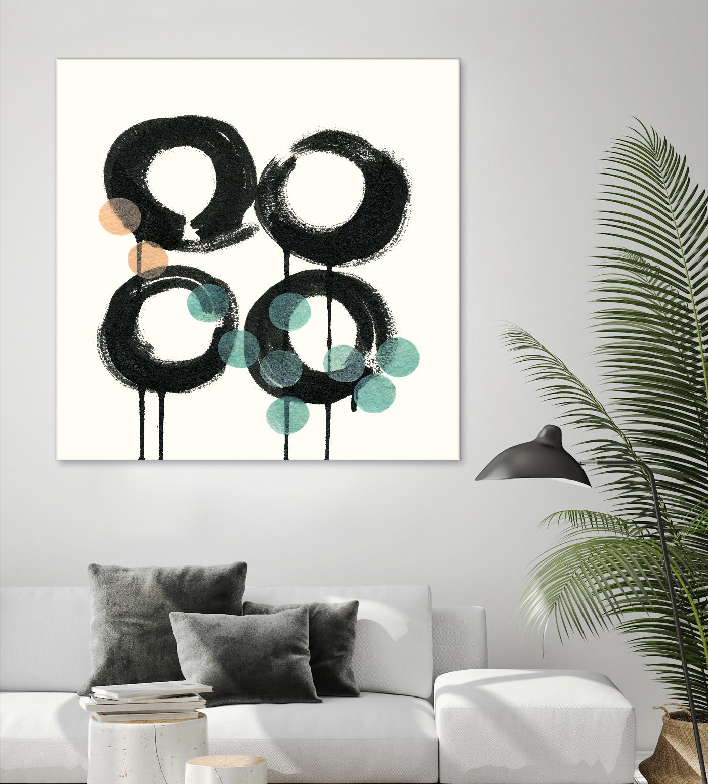 Zen Circles C by Natasha Marie on GIANT ART - green abstract