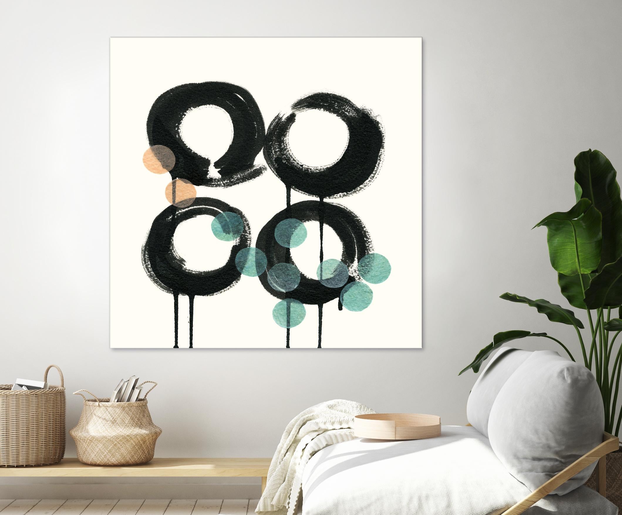 Zen Circles C by Natasha Marie on GIANT ART - green abstract