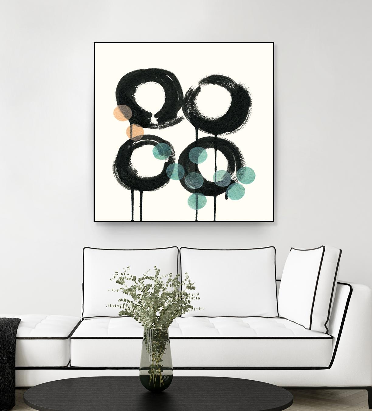 Zen Circles C by Natasha Marie on GIANT ART - green abstract